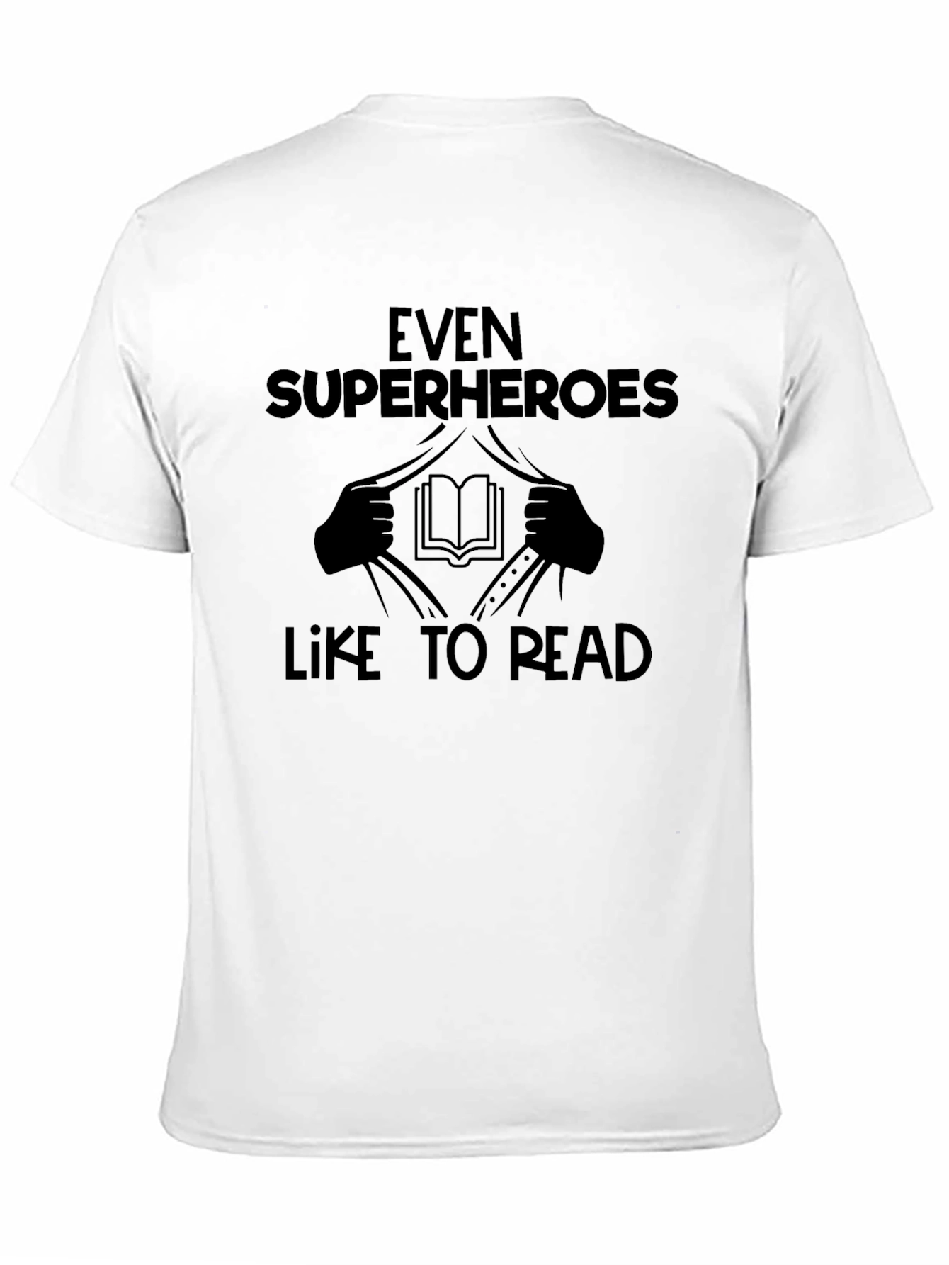 Superheroes Like to Read Black T-Shirt