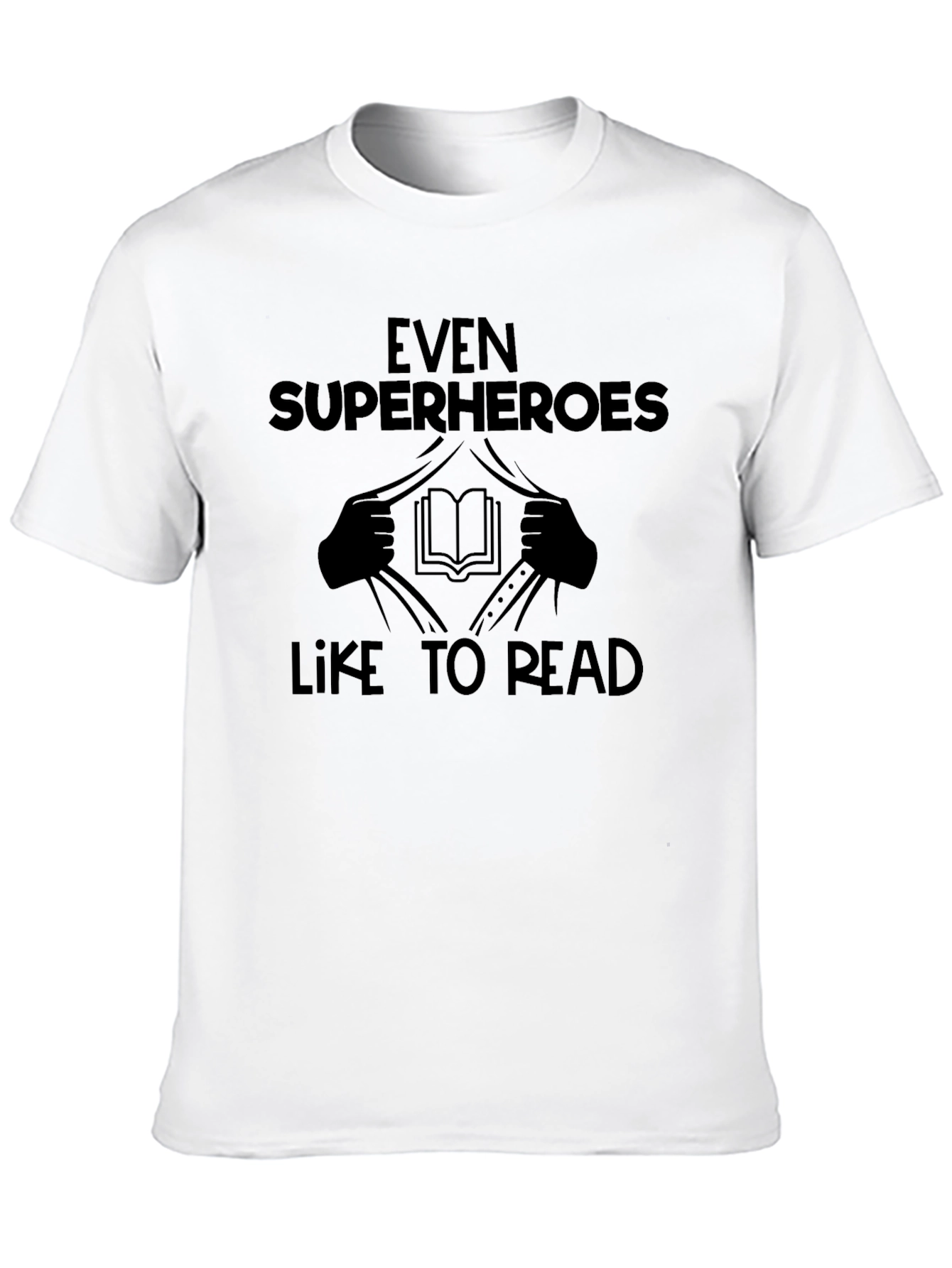 Superheroes Like to Read Black T-Shirt