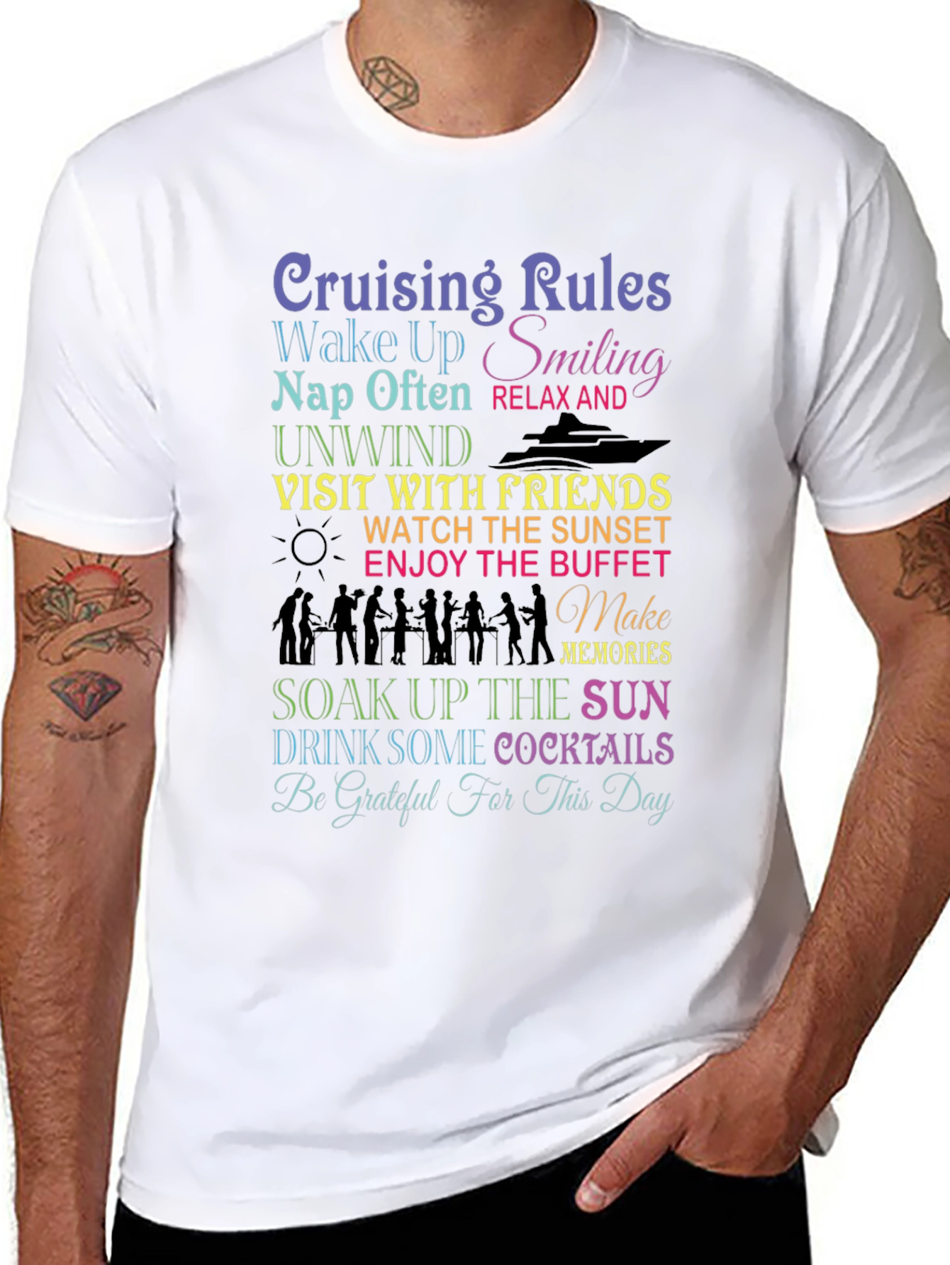 Cruising Rules T-Shirt: Wake Up Smiling