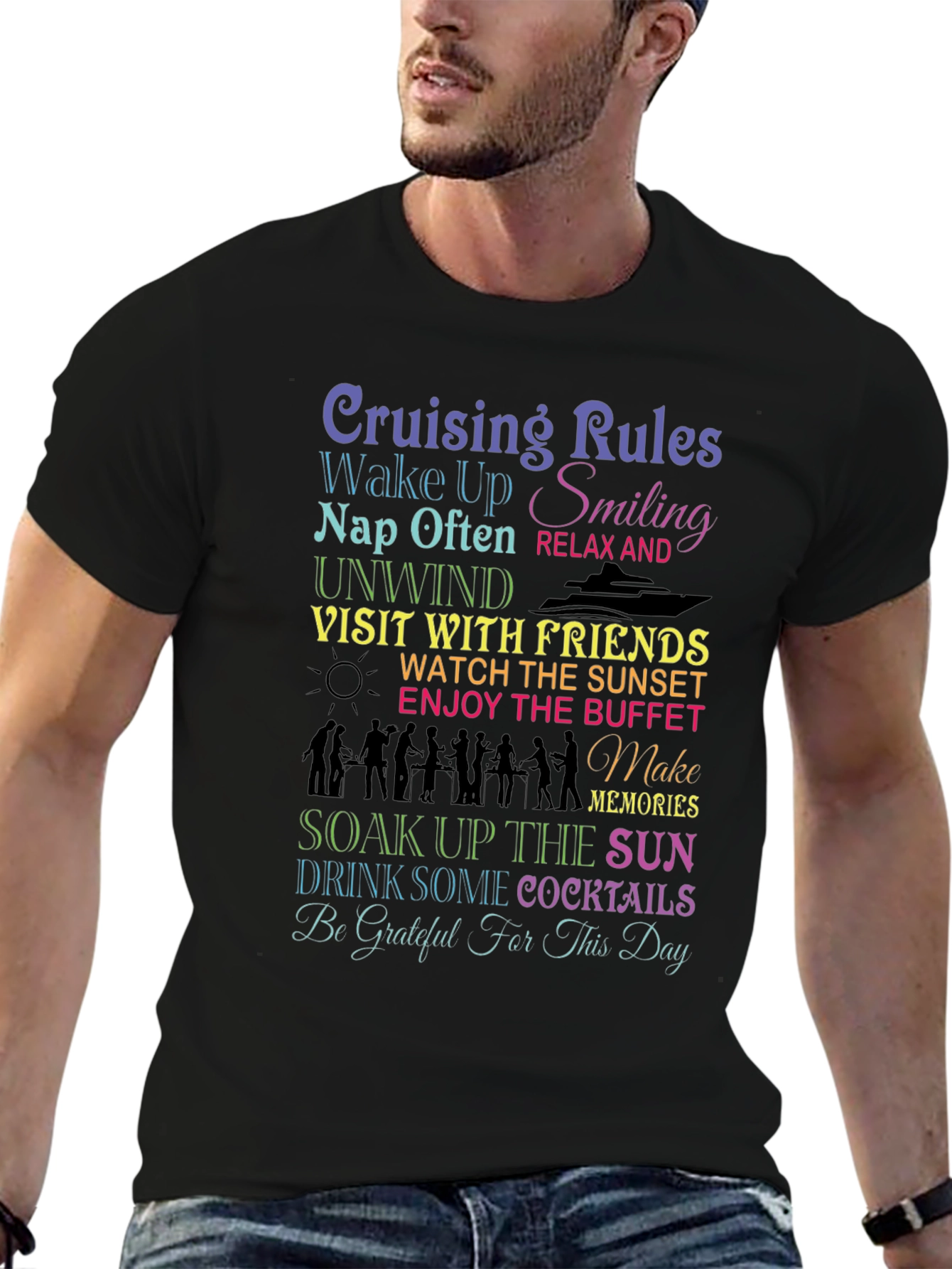 Cruising Rules T-Shirt: Wake Up Smiling