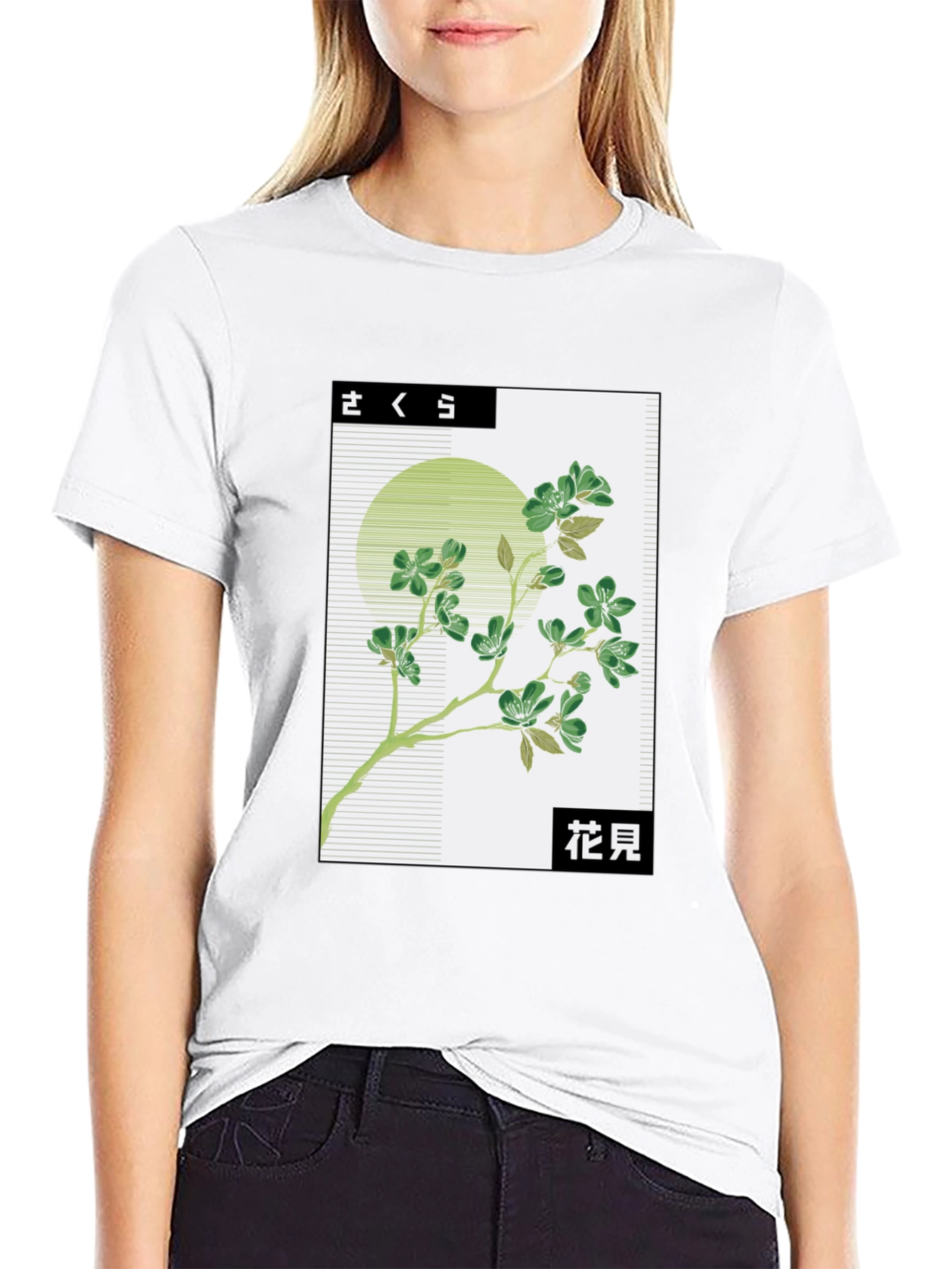 Botanical Graphic Tee - Sakura Hanami Design