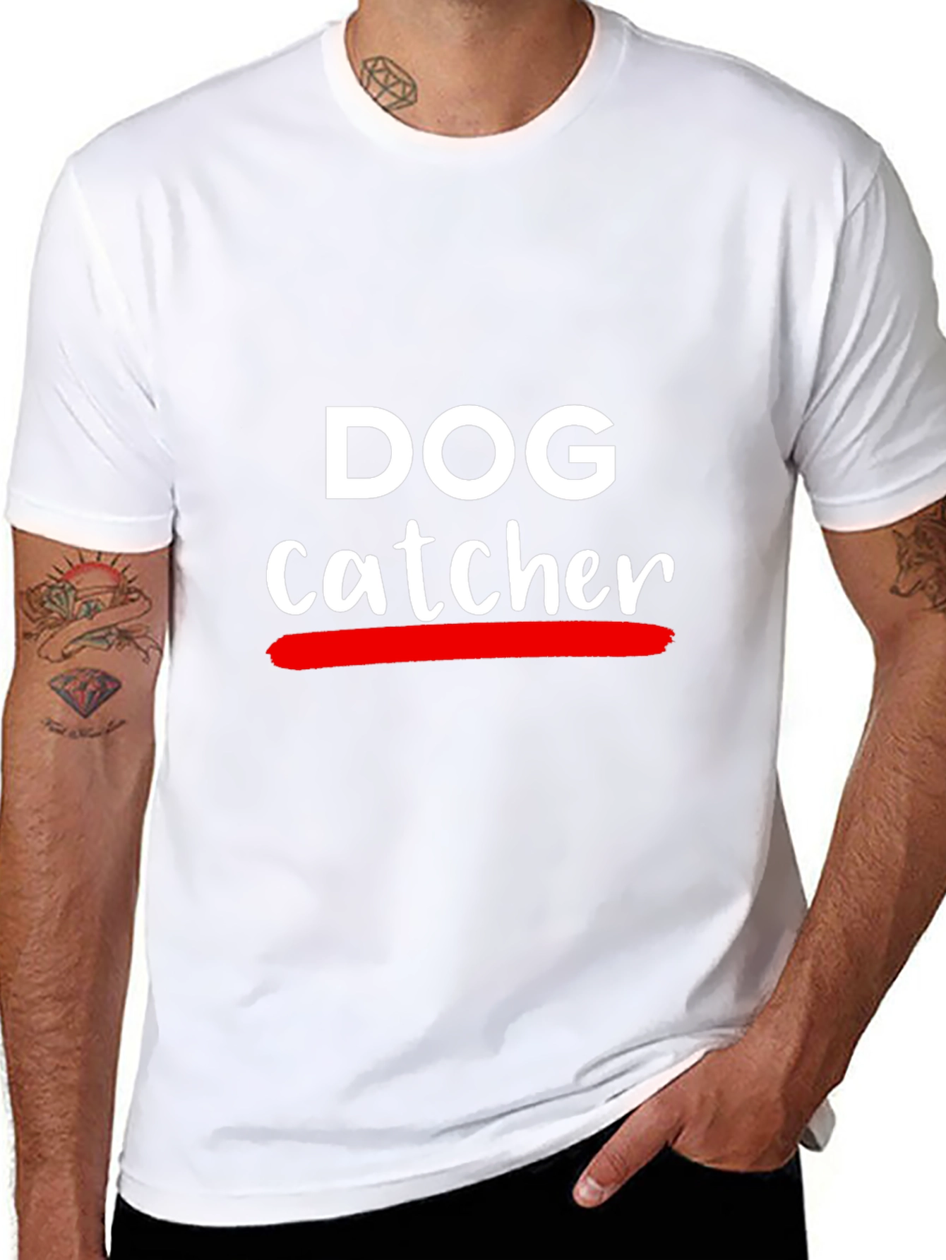 Dog Catcher Graphic Tee - Crew Neck T-Shirt