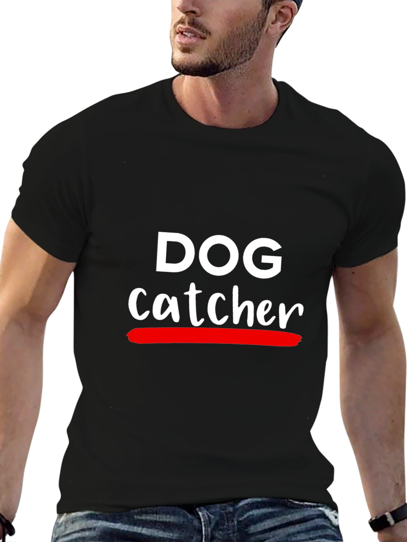 Dog Catcher Graphic Tee - Crew Neck T-Shirt