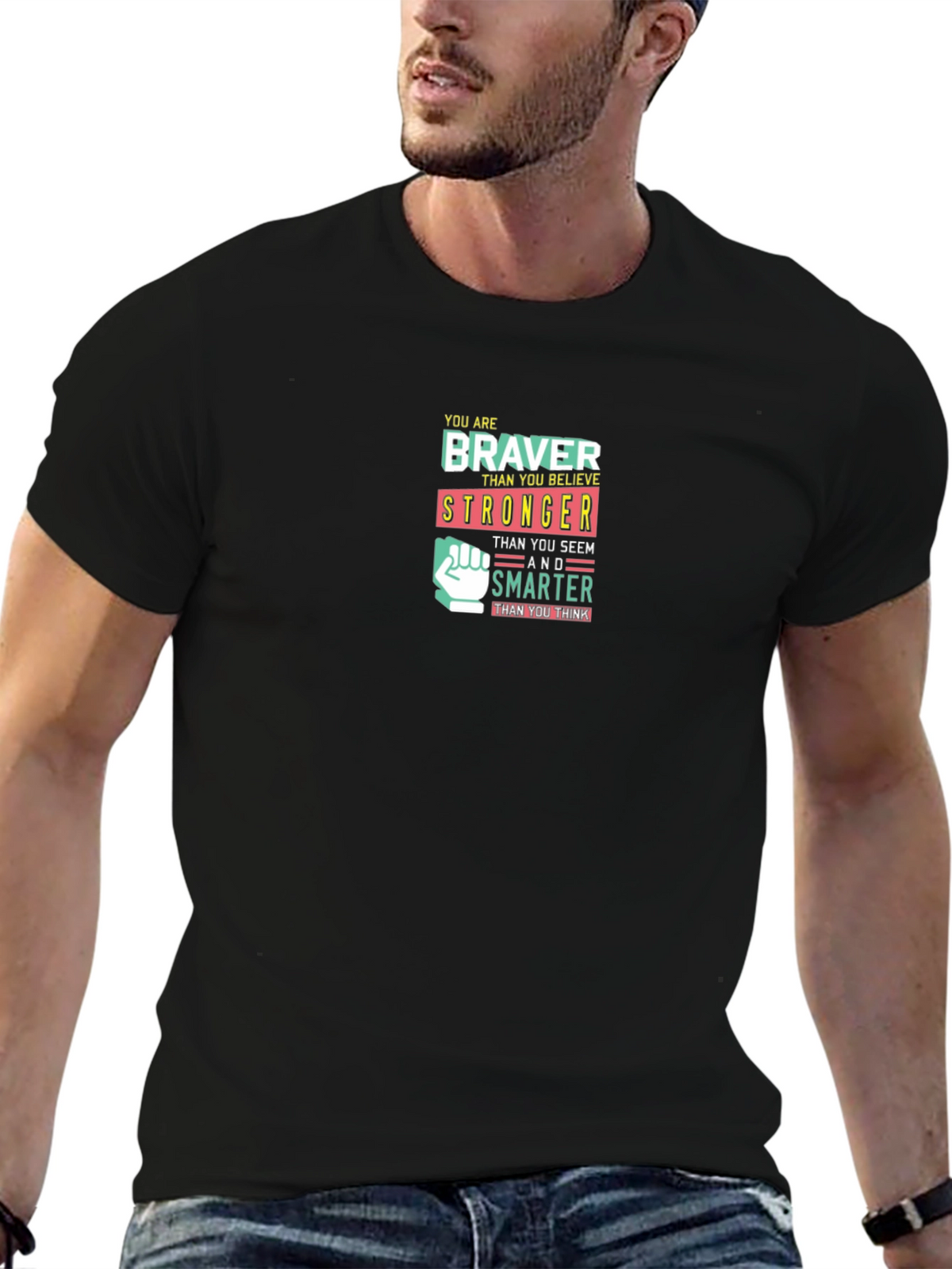 Inspirational Braver Stronger Smarter Graphic T-Shirt