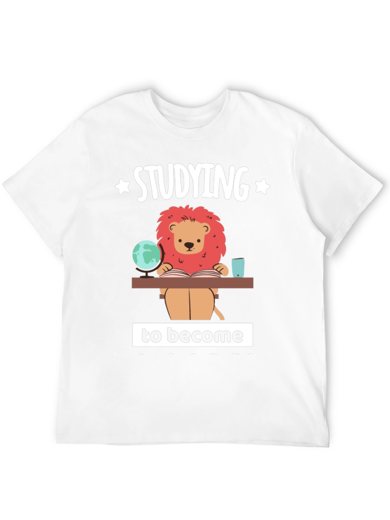 Studying Lion Graphic T-Shirt