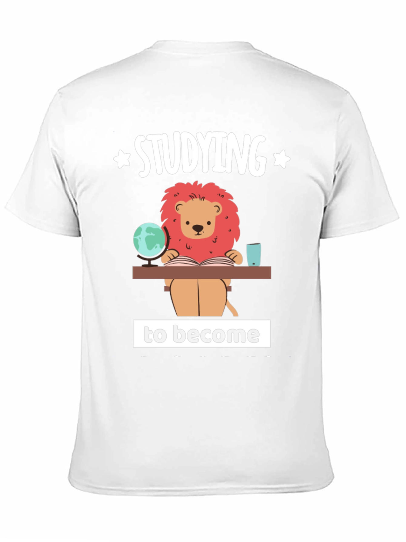 Studying Lion Graphic T-Shirt