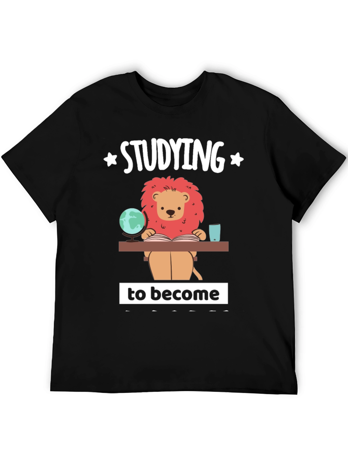 Studying Lion Graphic T-Shirt