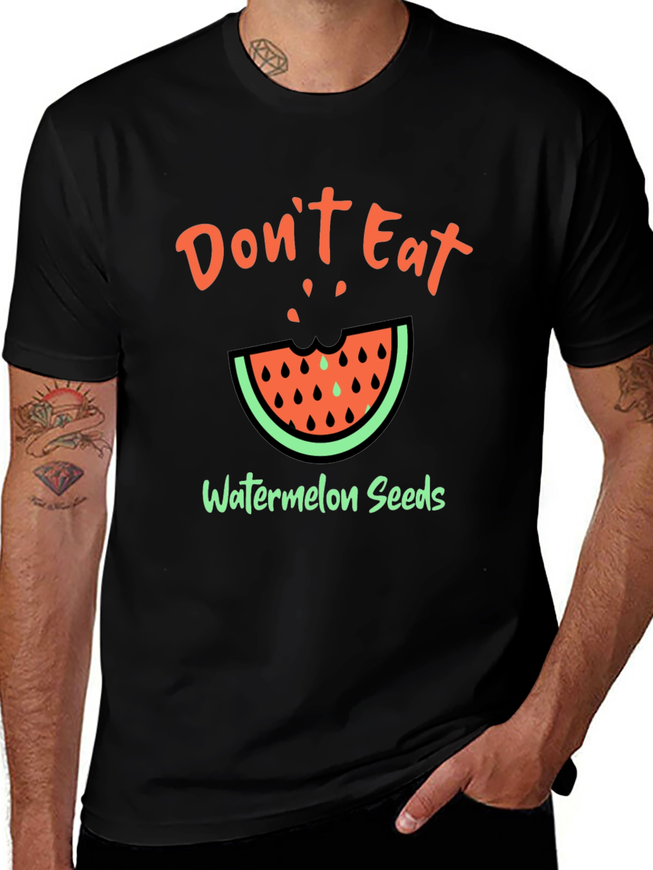 Funny Watermelon Seeds Graphic T-Shirt
