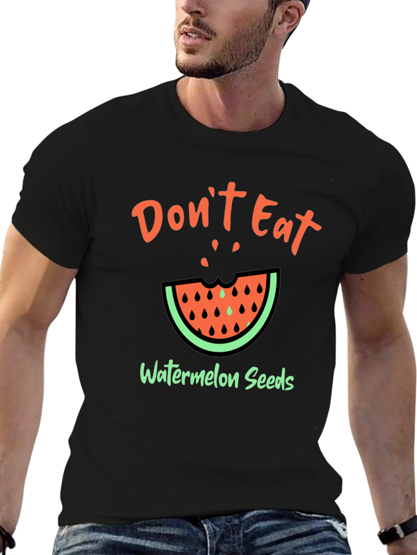 Funny Watermelon Seeds Graphic T-Shirt