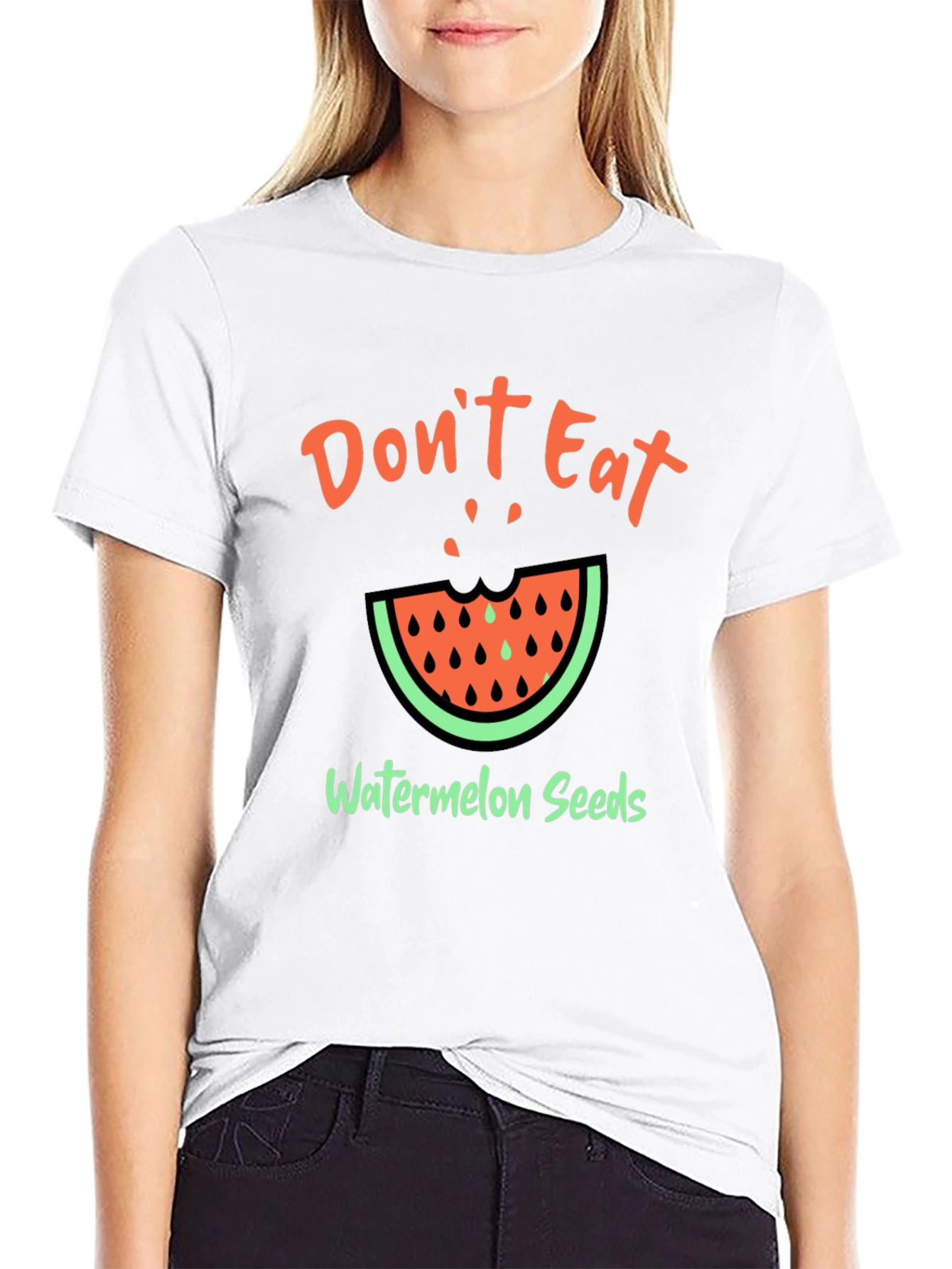 Funny Watermelon Seeds Graphic T-Shirt