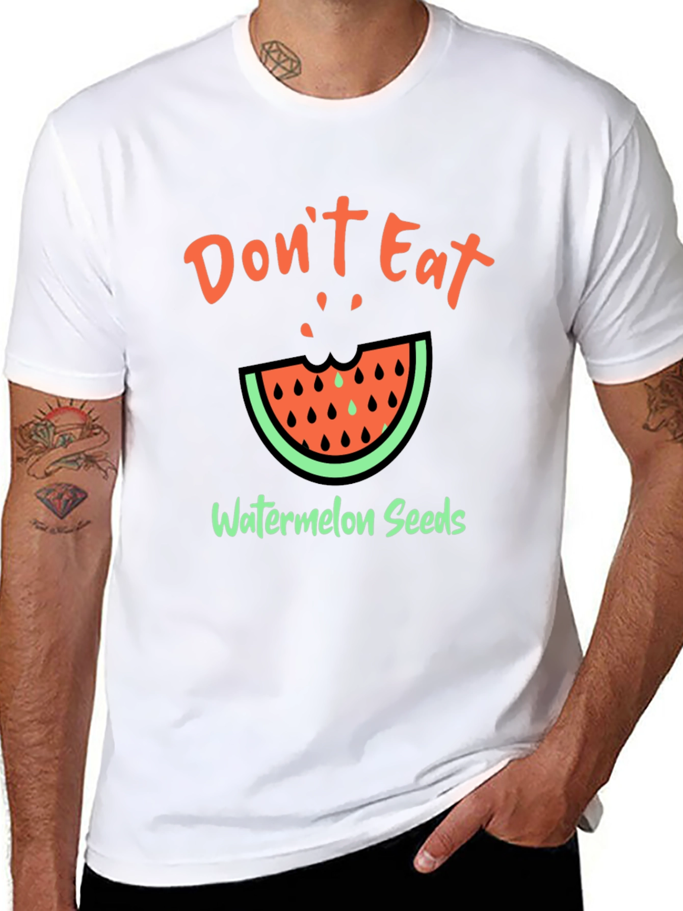Funny Watermelon Seeds Graphic T-Shirt