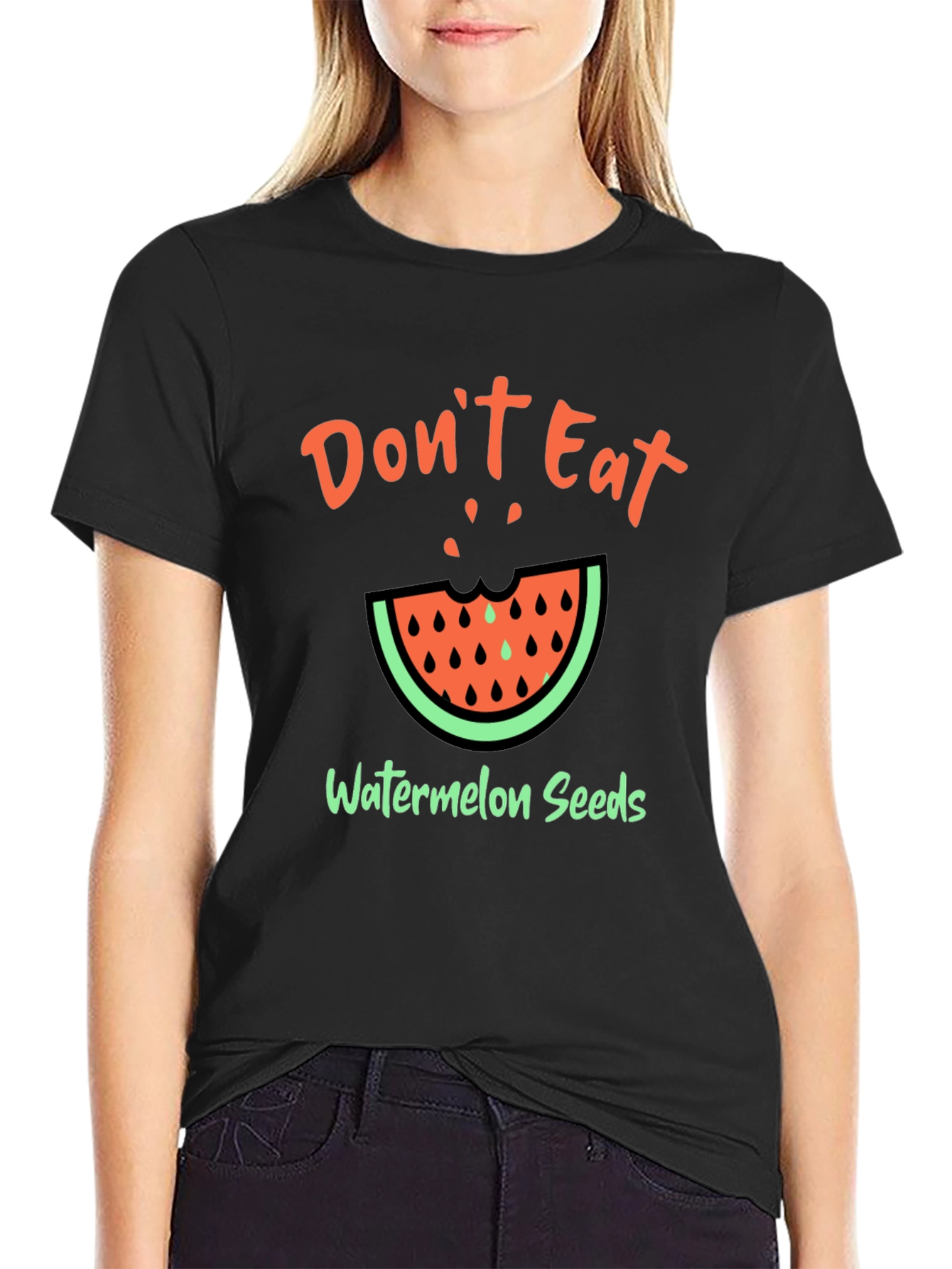 Funny Watermelon Seeds Graphic T-Shirt