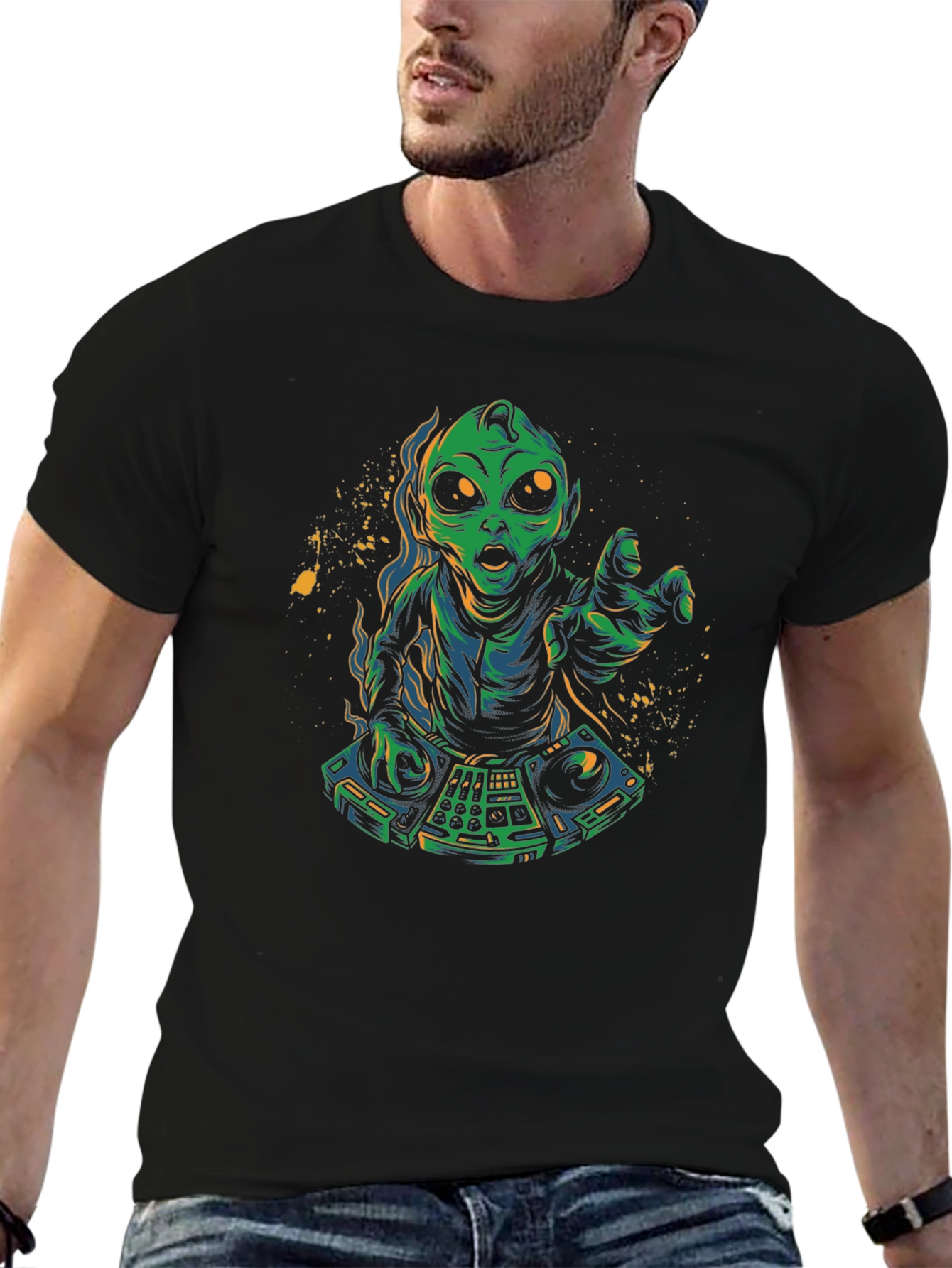 Alien DJ Graphic T-Shirt
