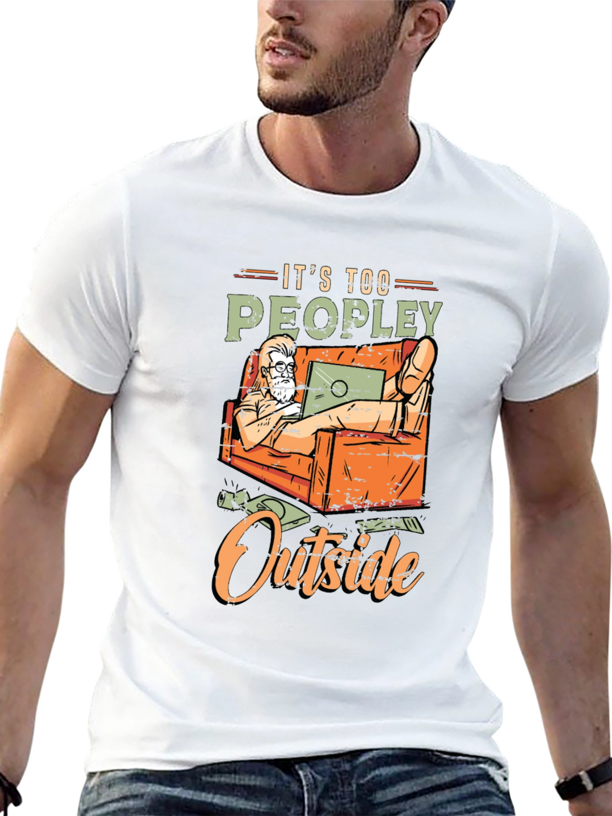 Its Too Peopley Outside Graphic T-Shirt