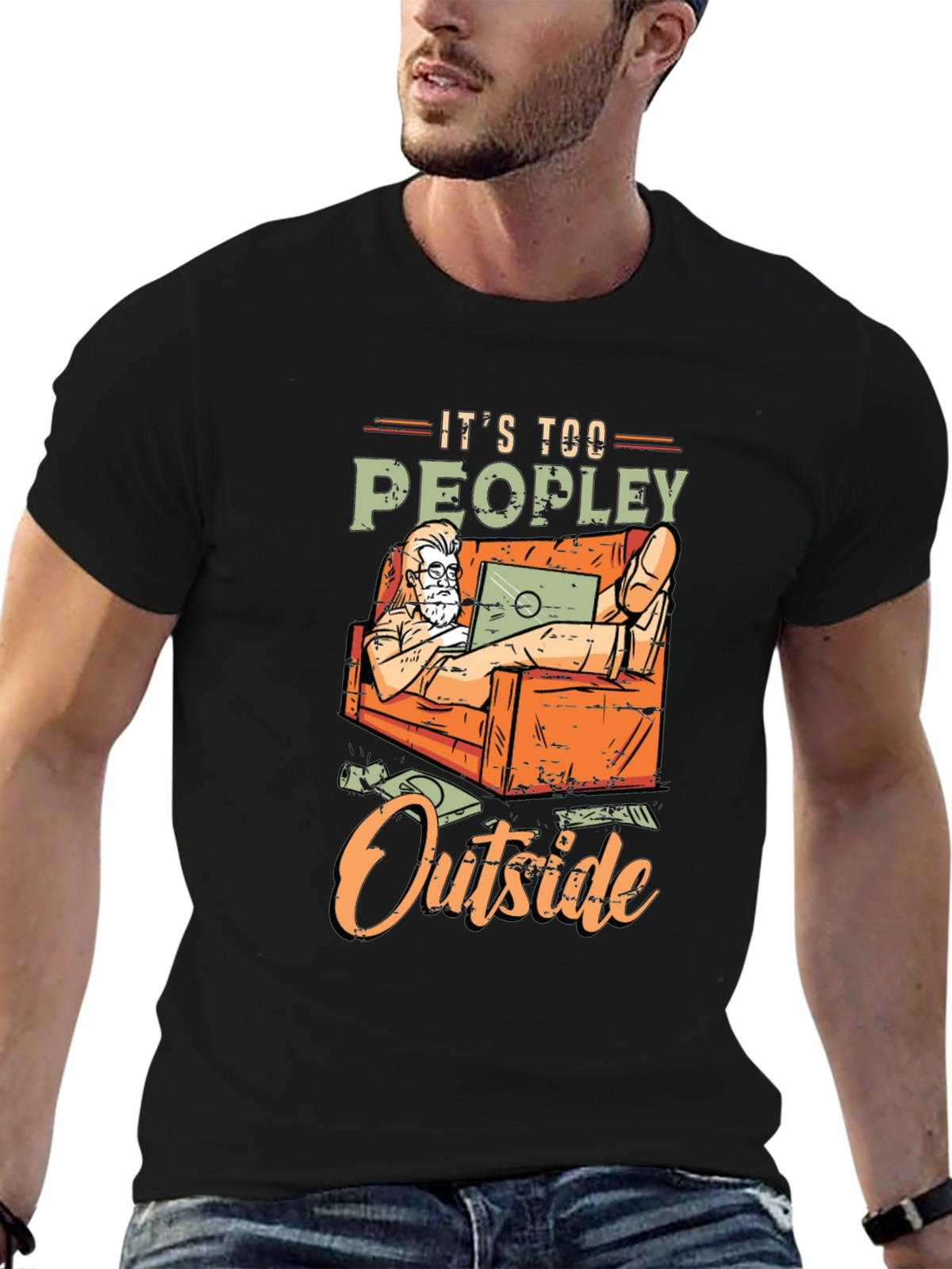 Its Too Peopley Outside Graphic T-Shirt