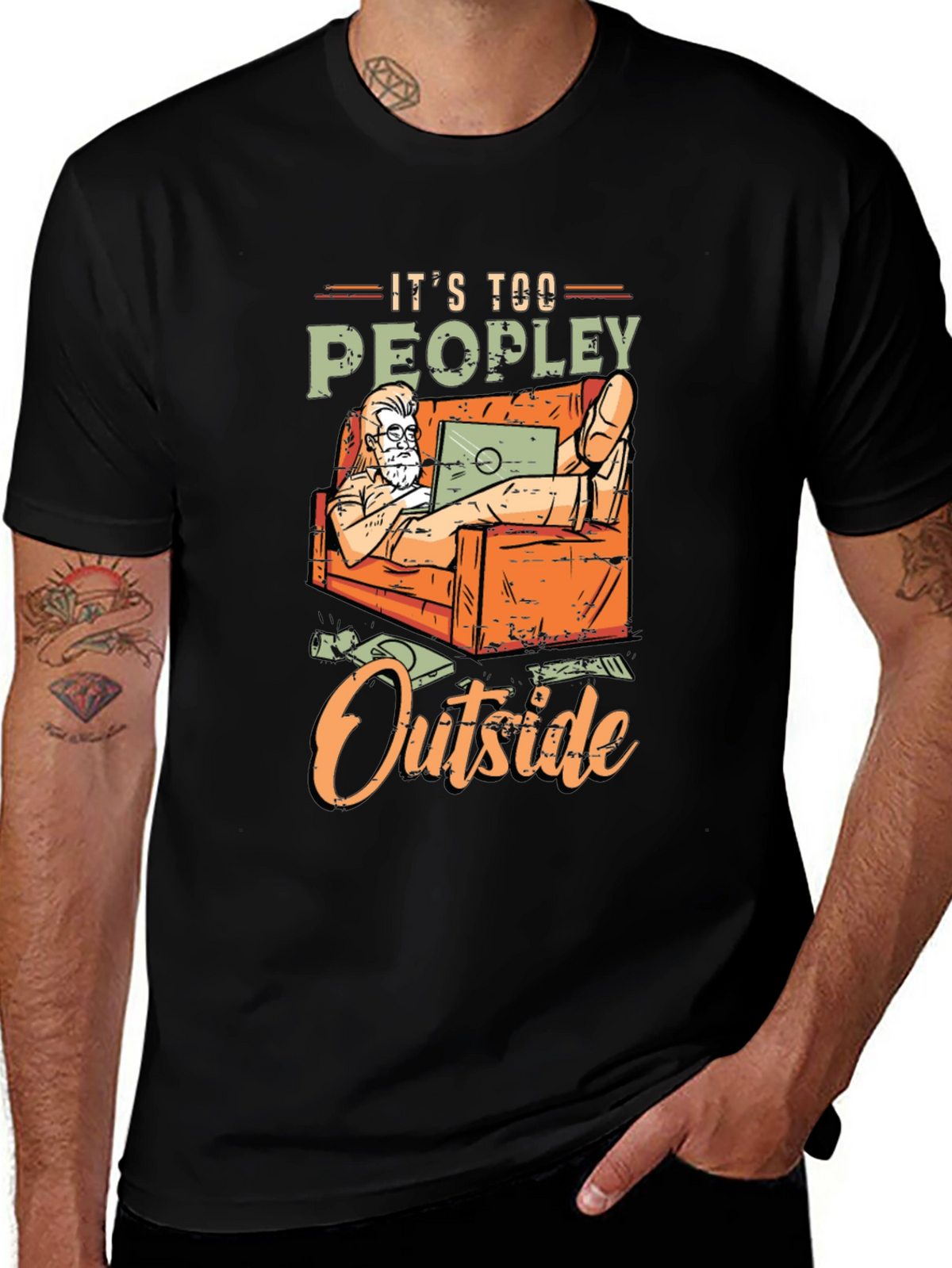 Its Too Peopley Outside Graphic T-Shirt