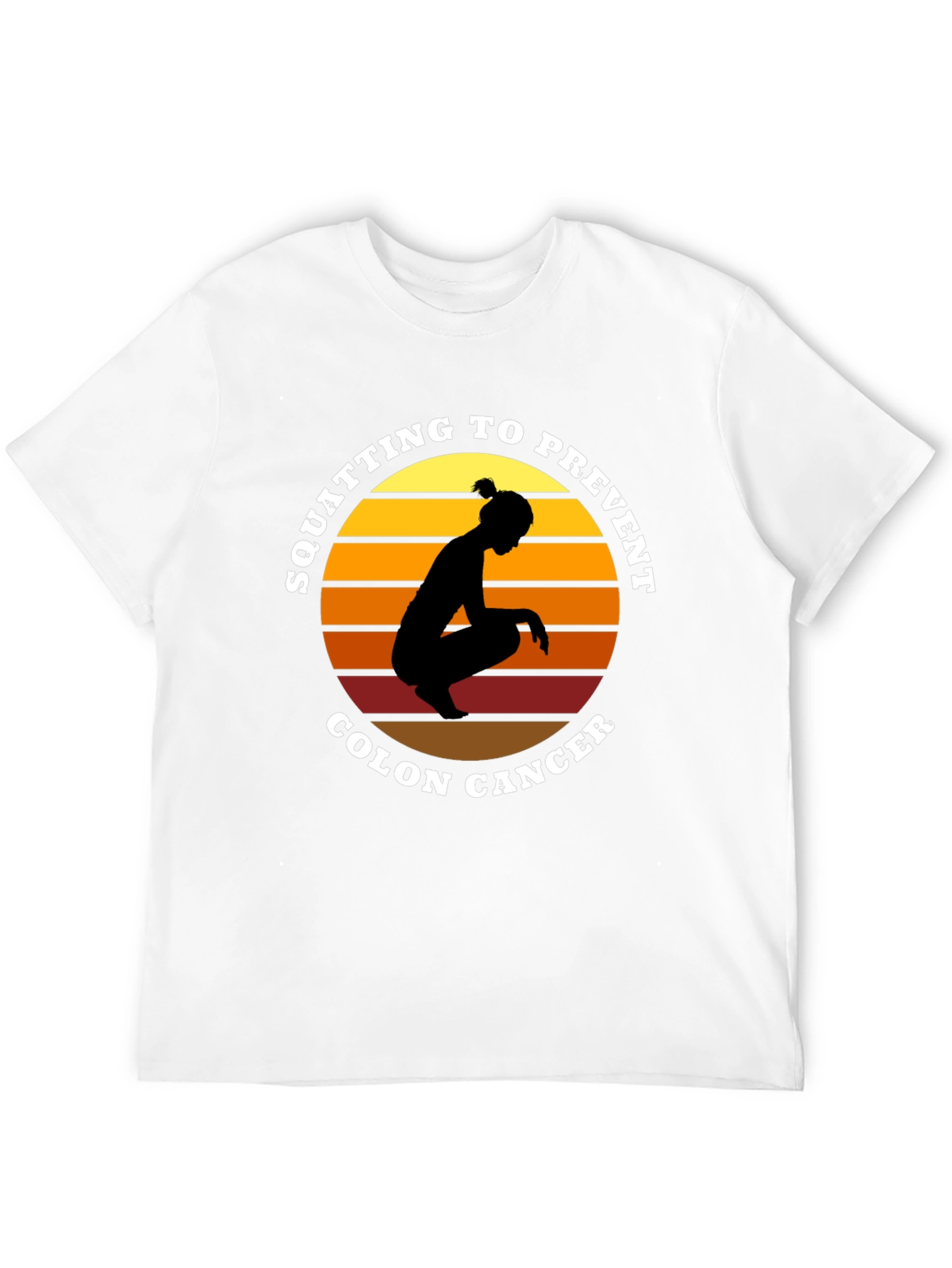 Squatting to Prevent Colon Cancer Black T-Shirt