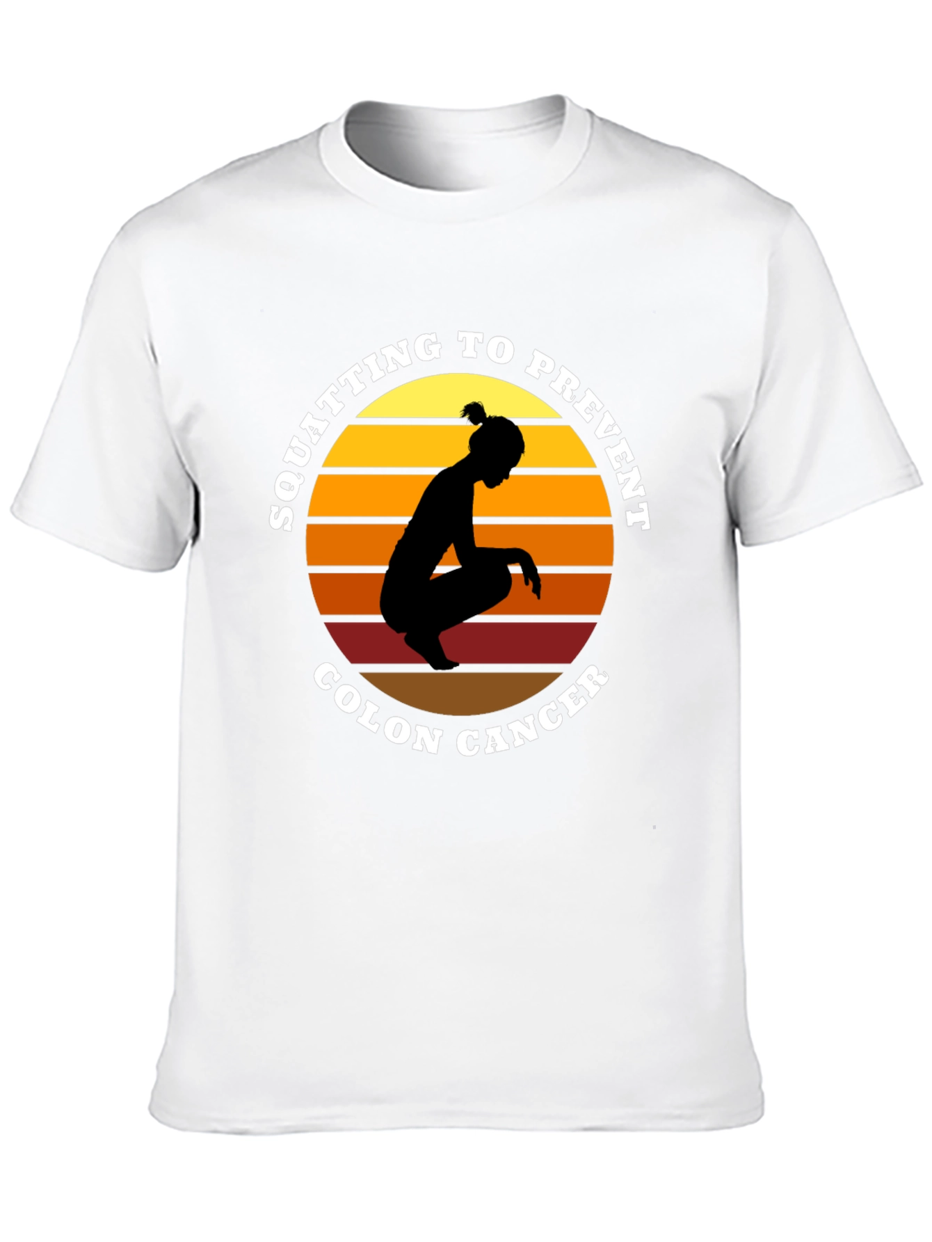 Squatting to Prevent Colon Cancer Black T-Shirt