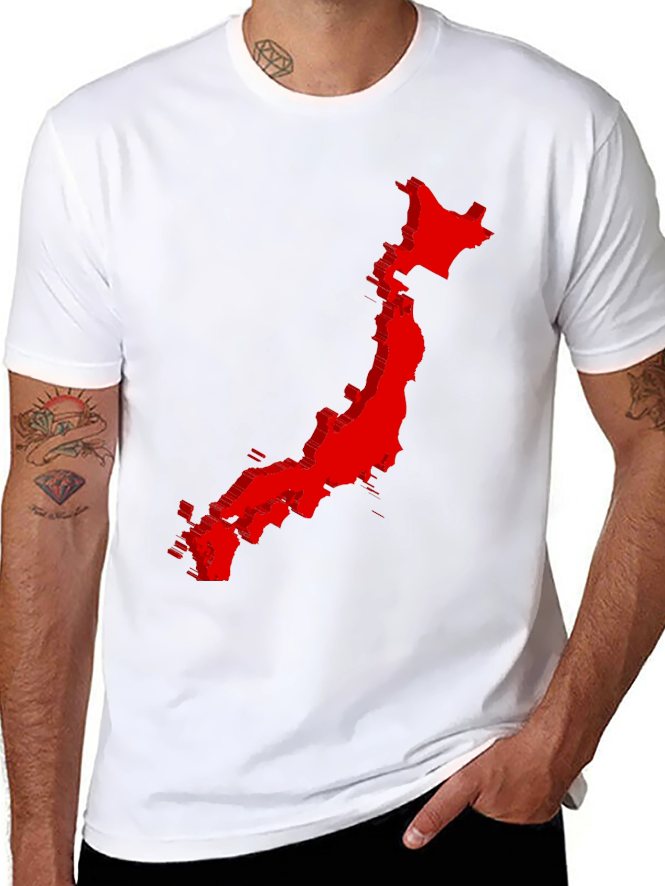 Japan Map Graphic Tee - Cool Black Shirt