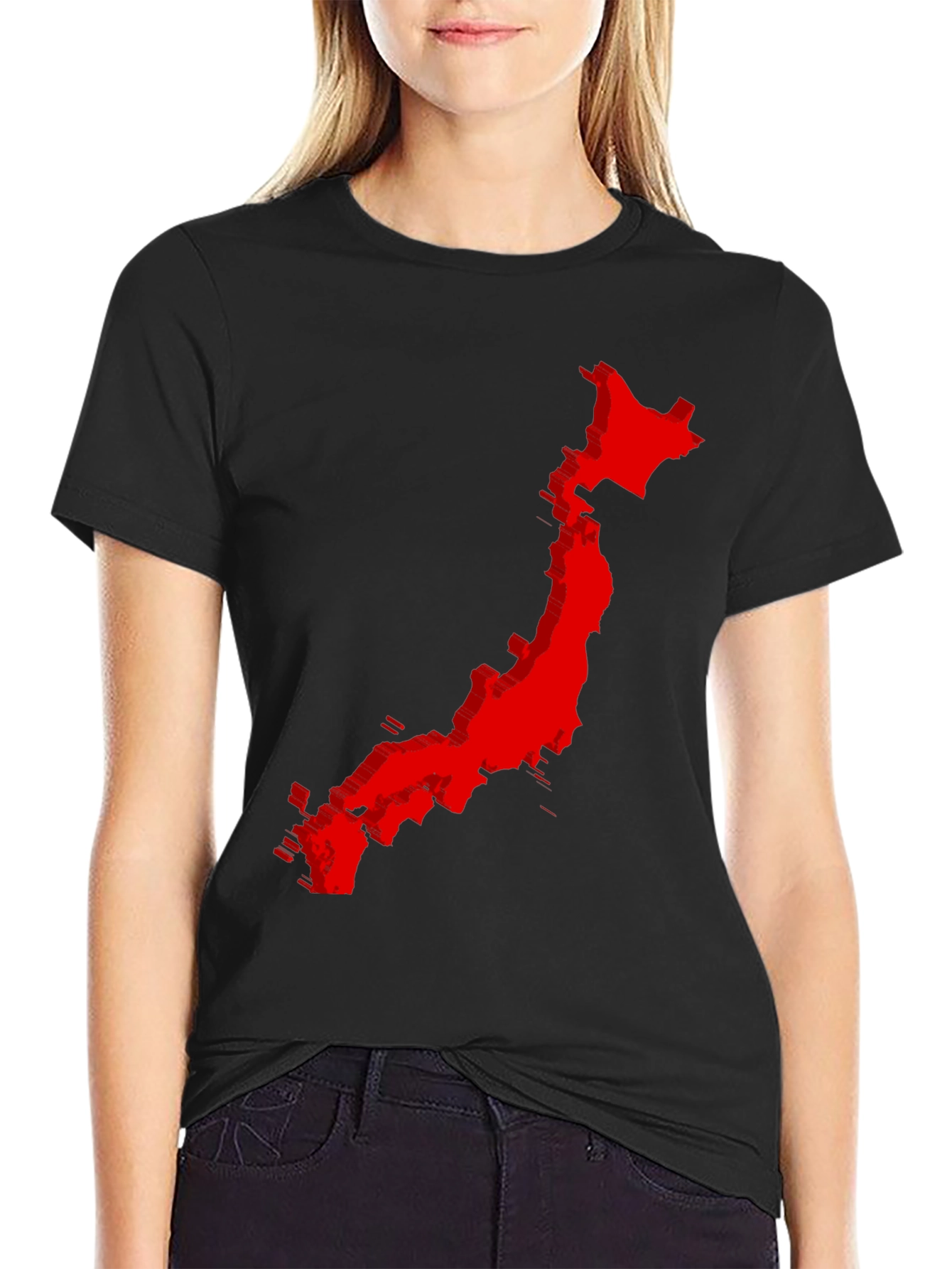 Japan Map Graphic Tee - Cool Black Shirt
