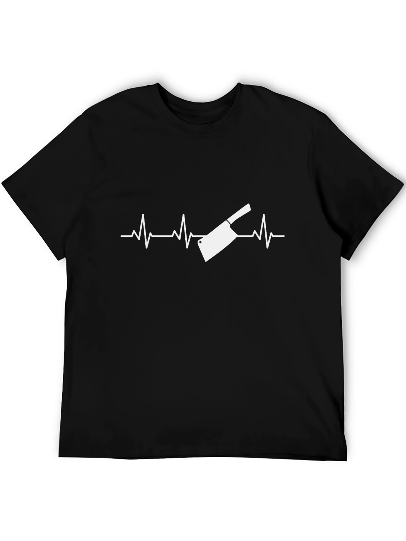 Butcher Cleaver Heartbeat T-Shirt - Black