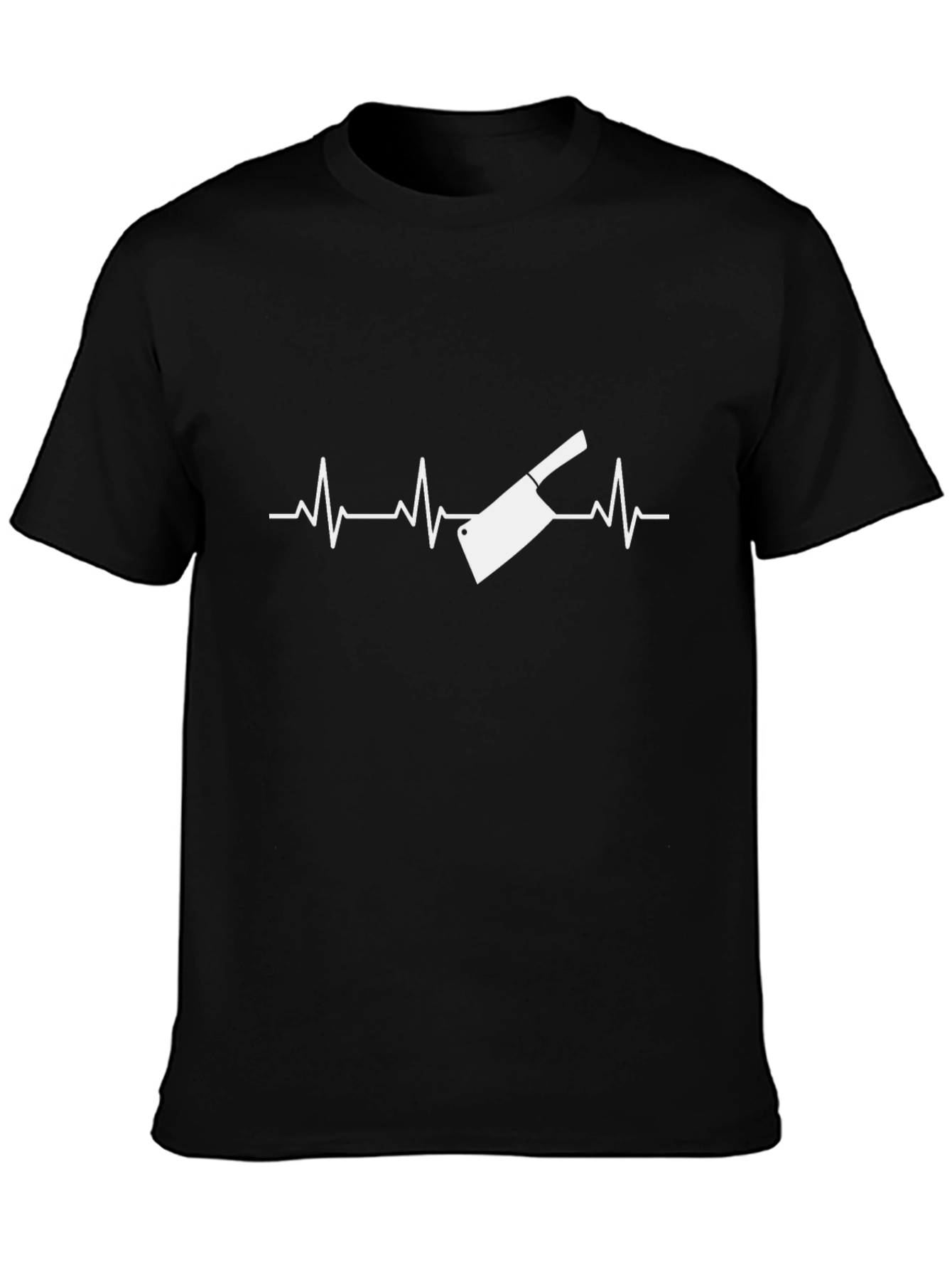 Butcher Cleaver Heartbeat T-Shirt - Black