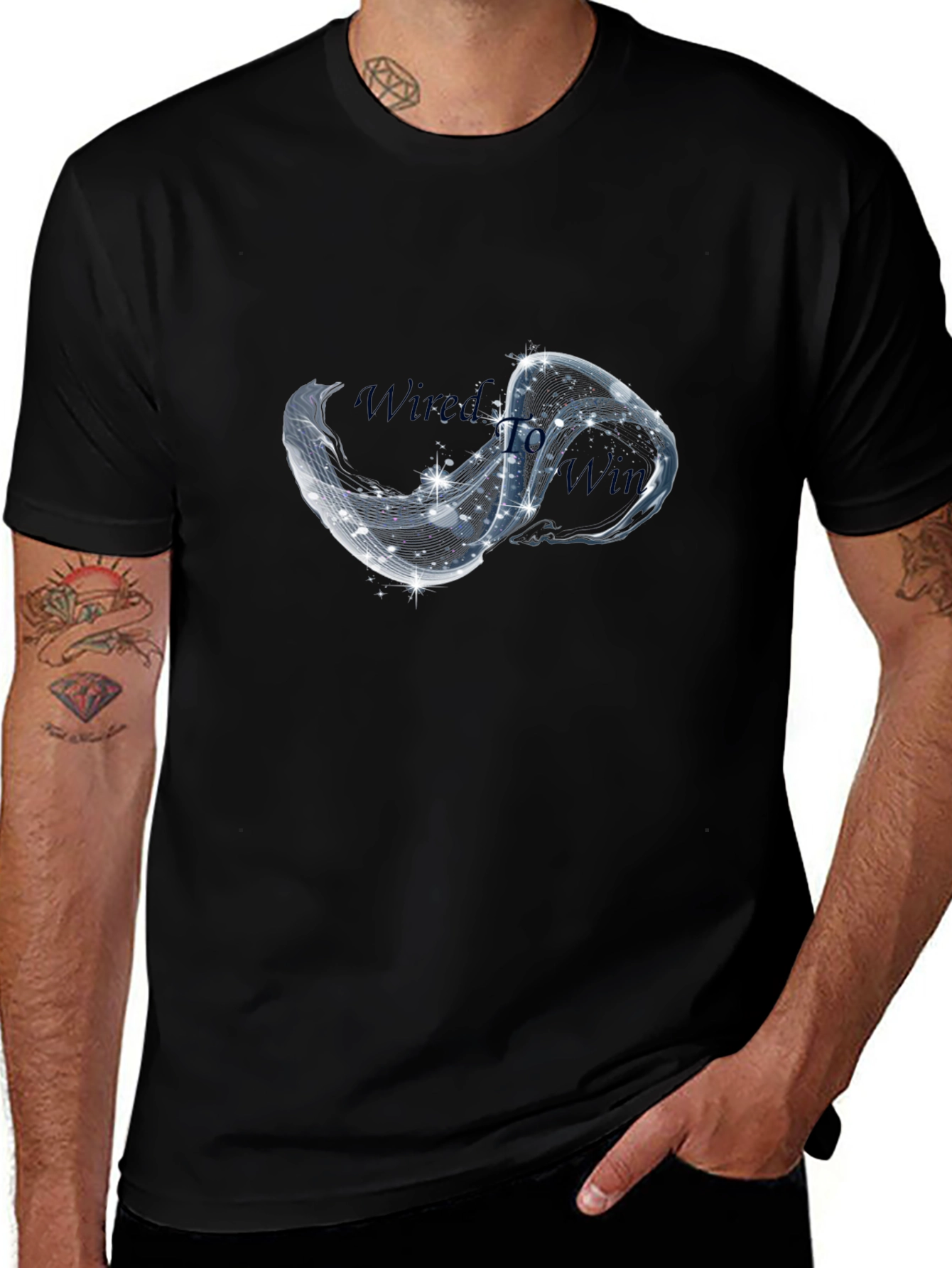 Stylish Black T-Shirt with Infinity Design