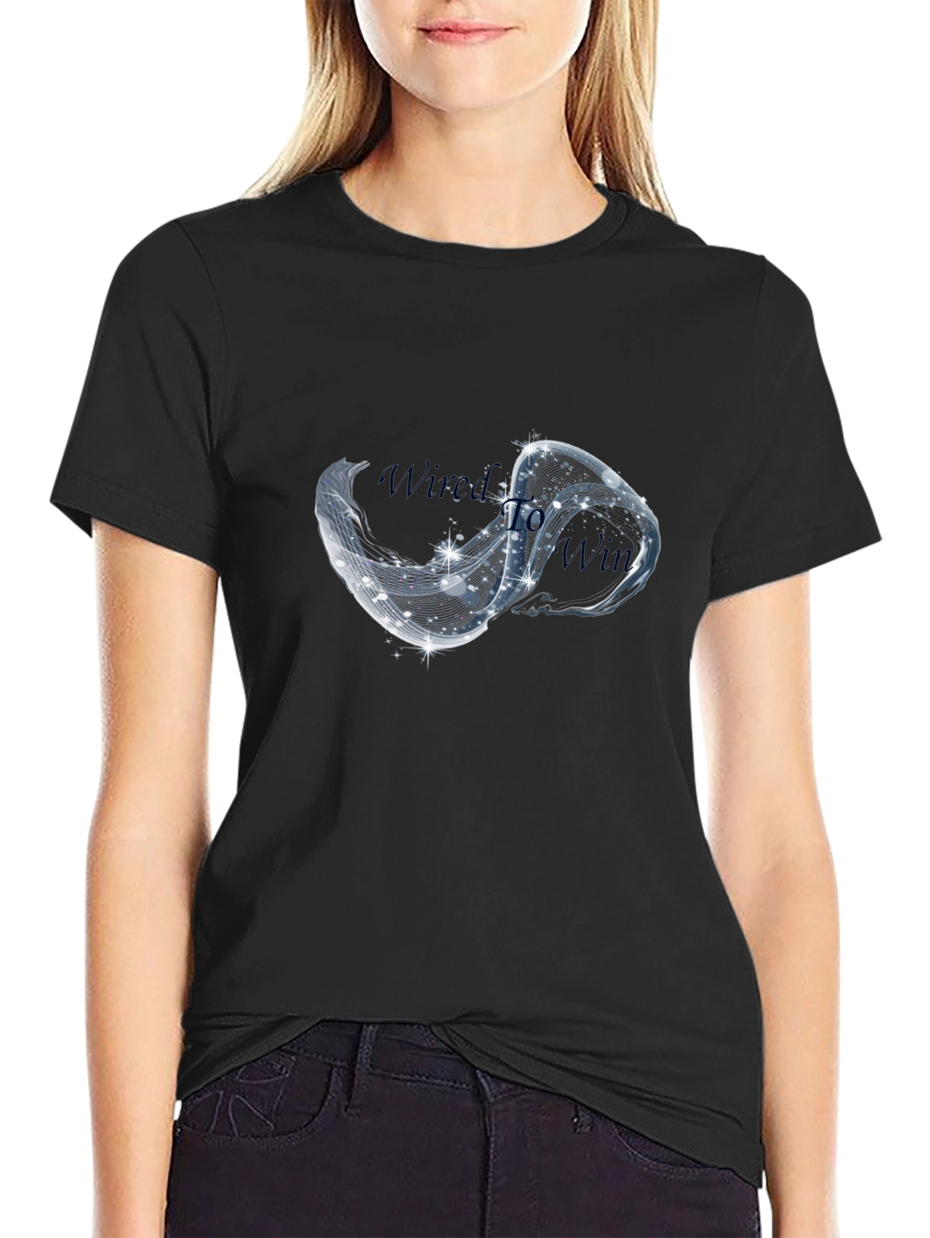 Stylish Black T-Shirt with Infinity Design