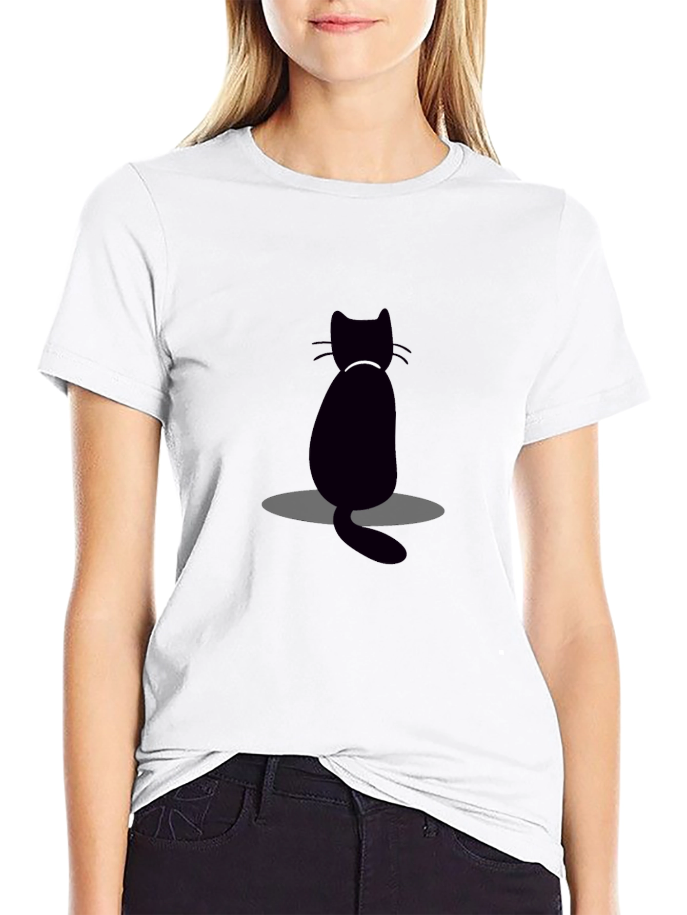 Black Cat Graphic Tee - Mens Casual T-Shirt