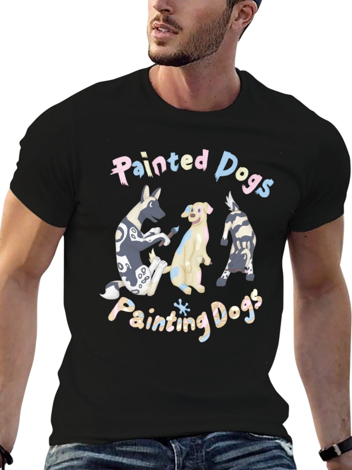 Painted Dogs Graphic T-Shirt - Unisex Cotton Tee
