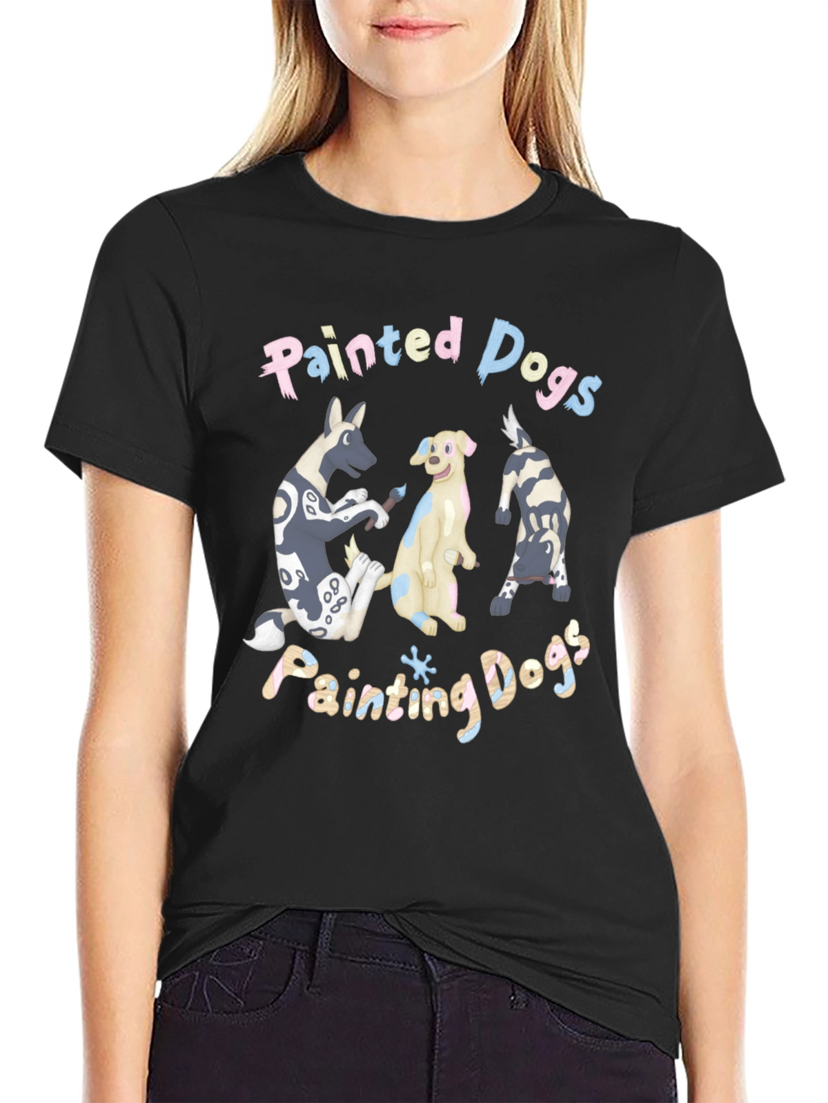 Painted Dogs Graphic T-Shirt - Unisex Cotton Tee