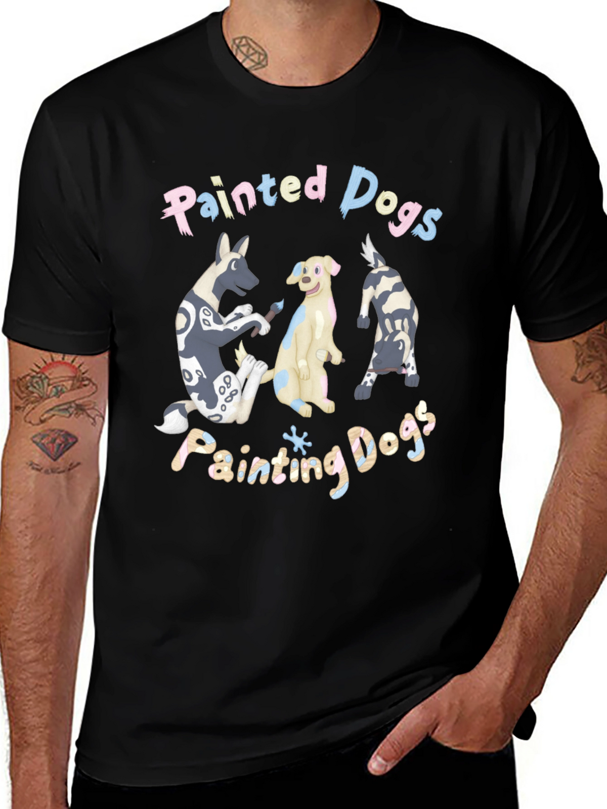 Painted Dogs Graphic T-Shirt - Unisex Cotton Tee