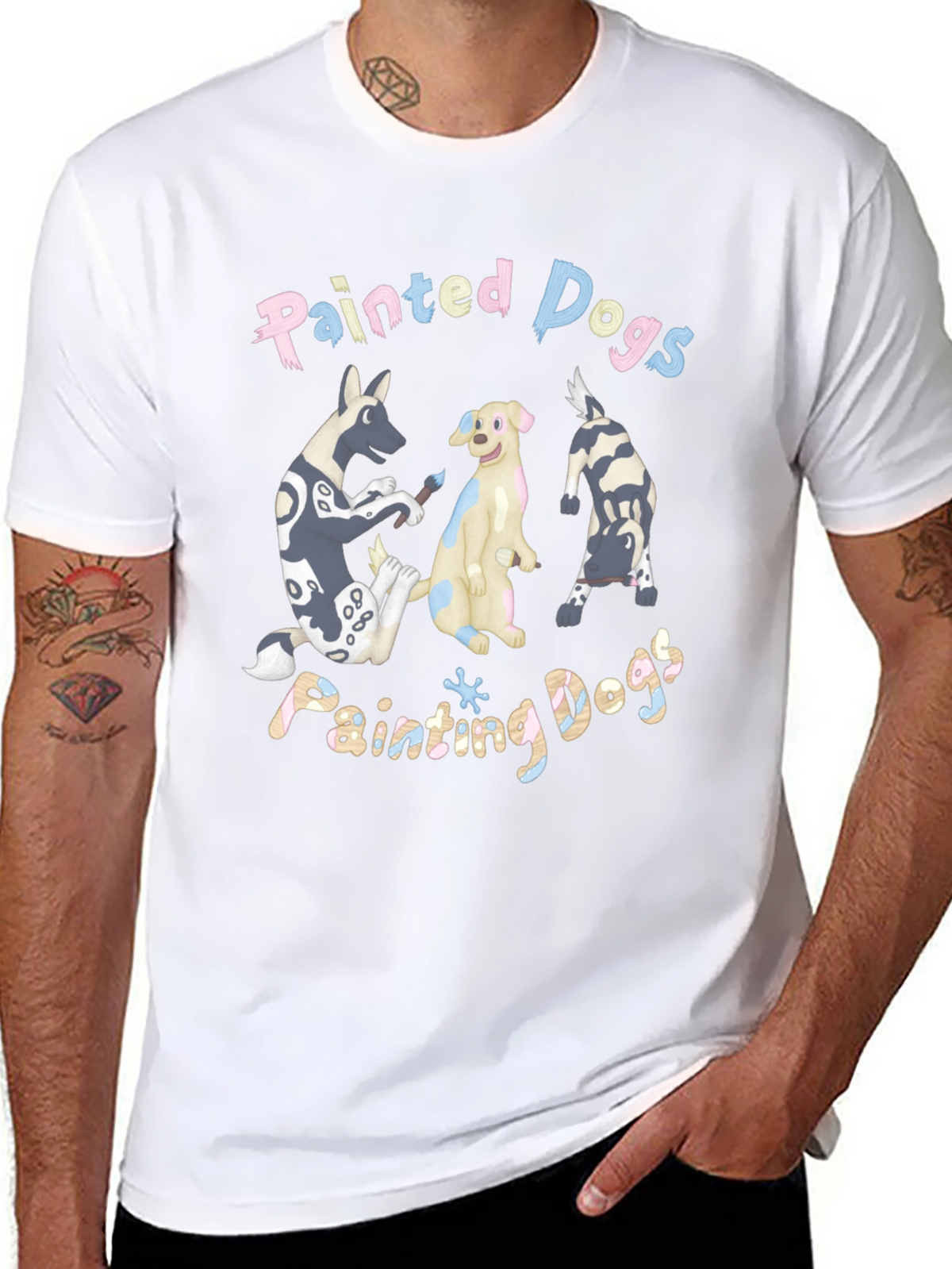 Painted Dogs Graphic T-Shirt - Unisex Cotton Tee