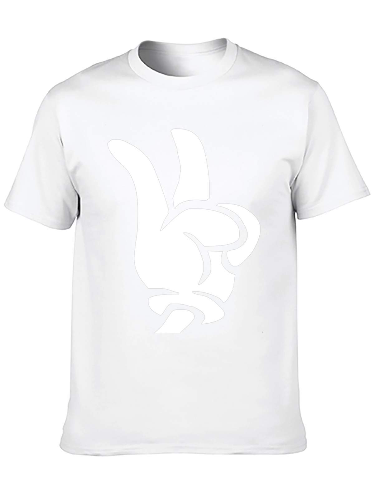 Cool Cartoon Glove Peace Sign Black T-Shirt