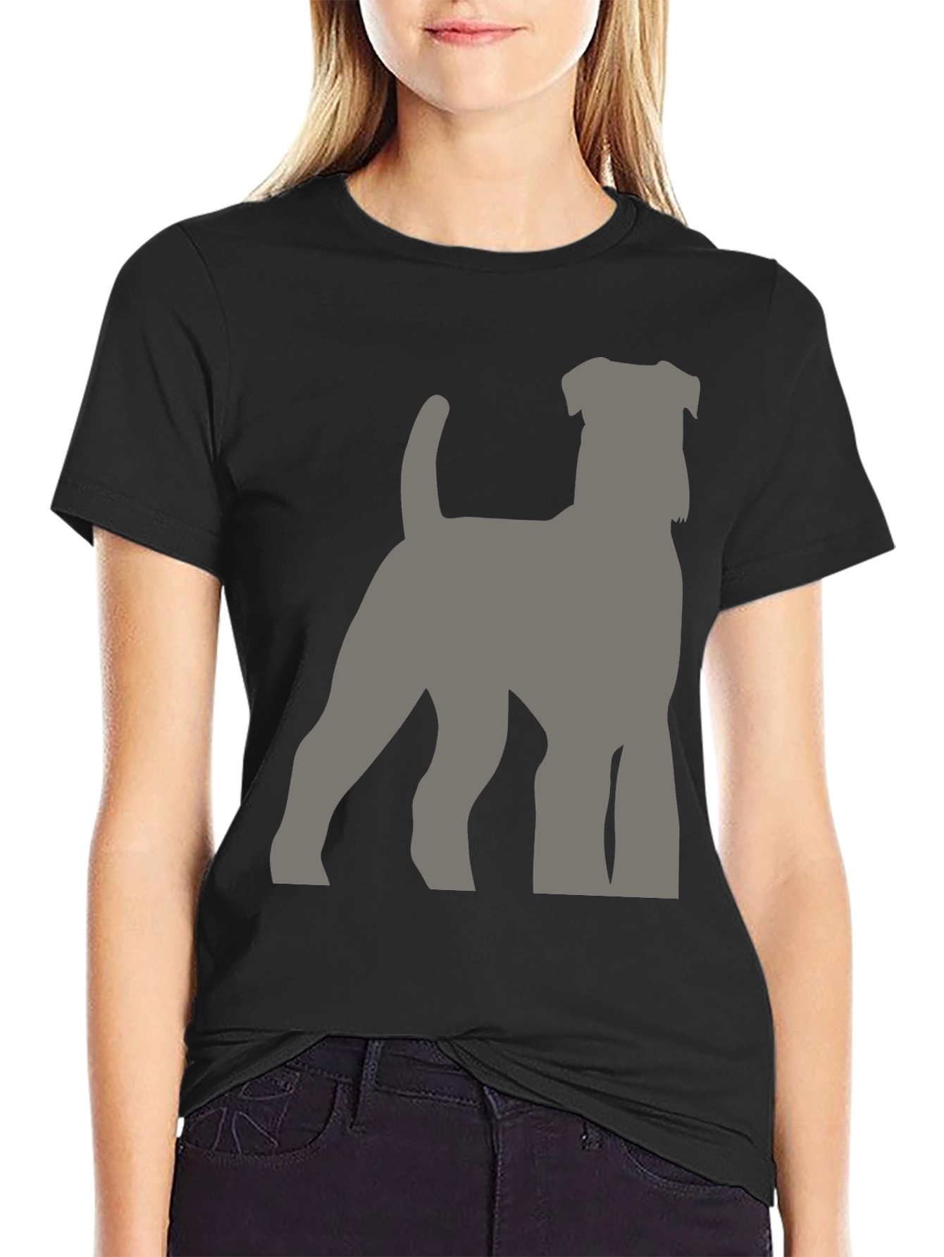 Dog Breed Silhouette Graphic Tee - Black