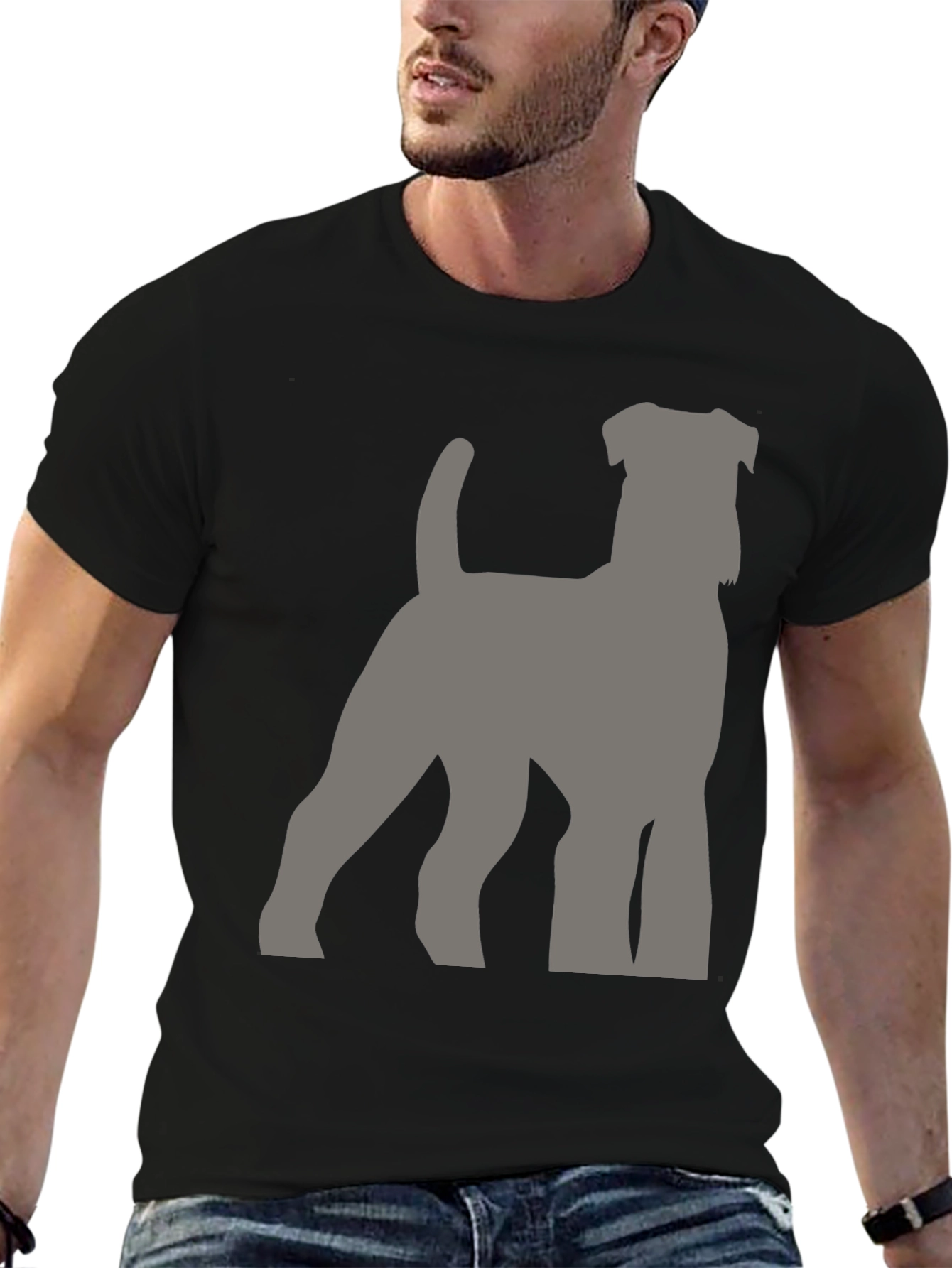 Dog Breed Silhouette Graphic Tee - Black