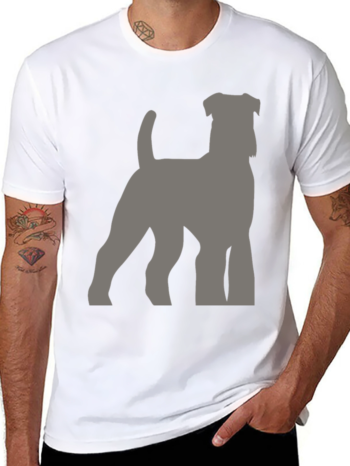 Dog Breed Silhouette Graphic Tee - Black