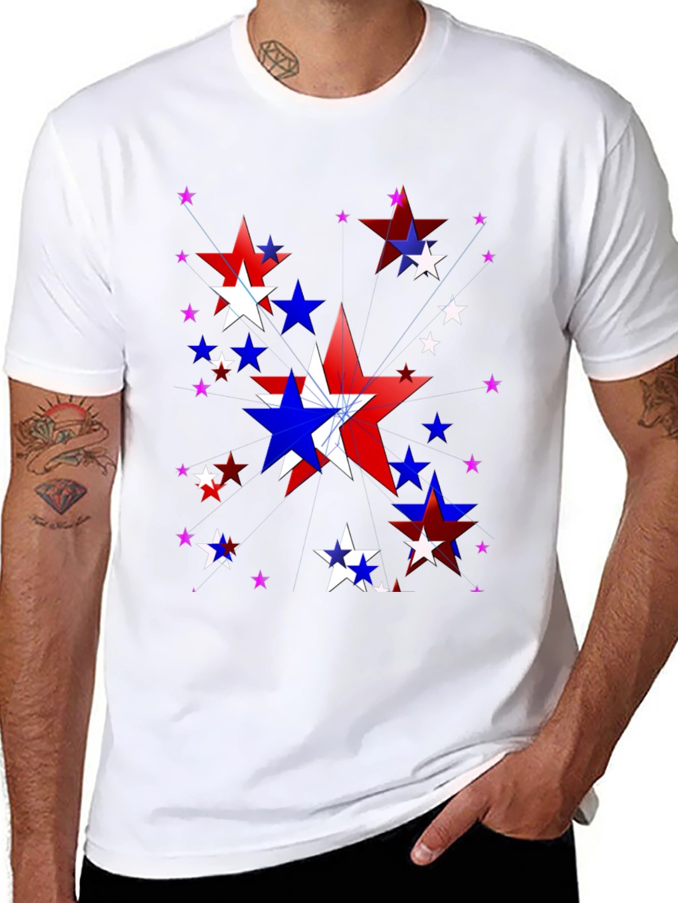 Patriotic Star T-Shirt - Red White and Blue
