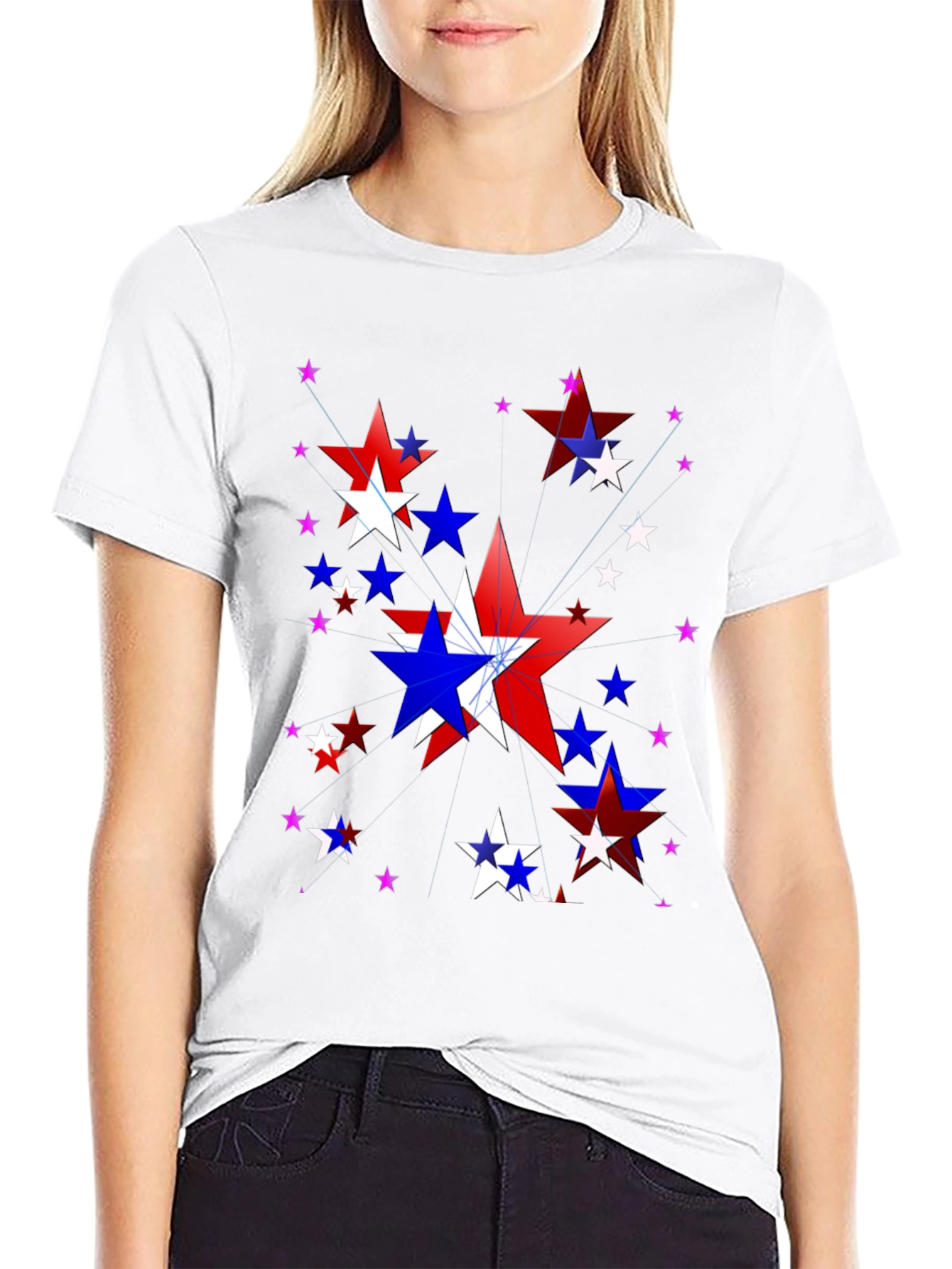 Patriotic Star T-Shirt - Red White and Blue