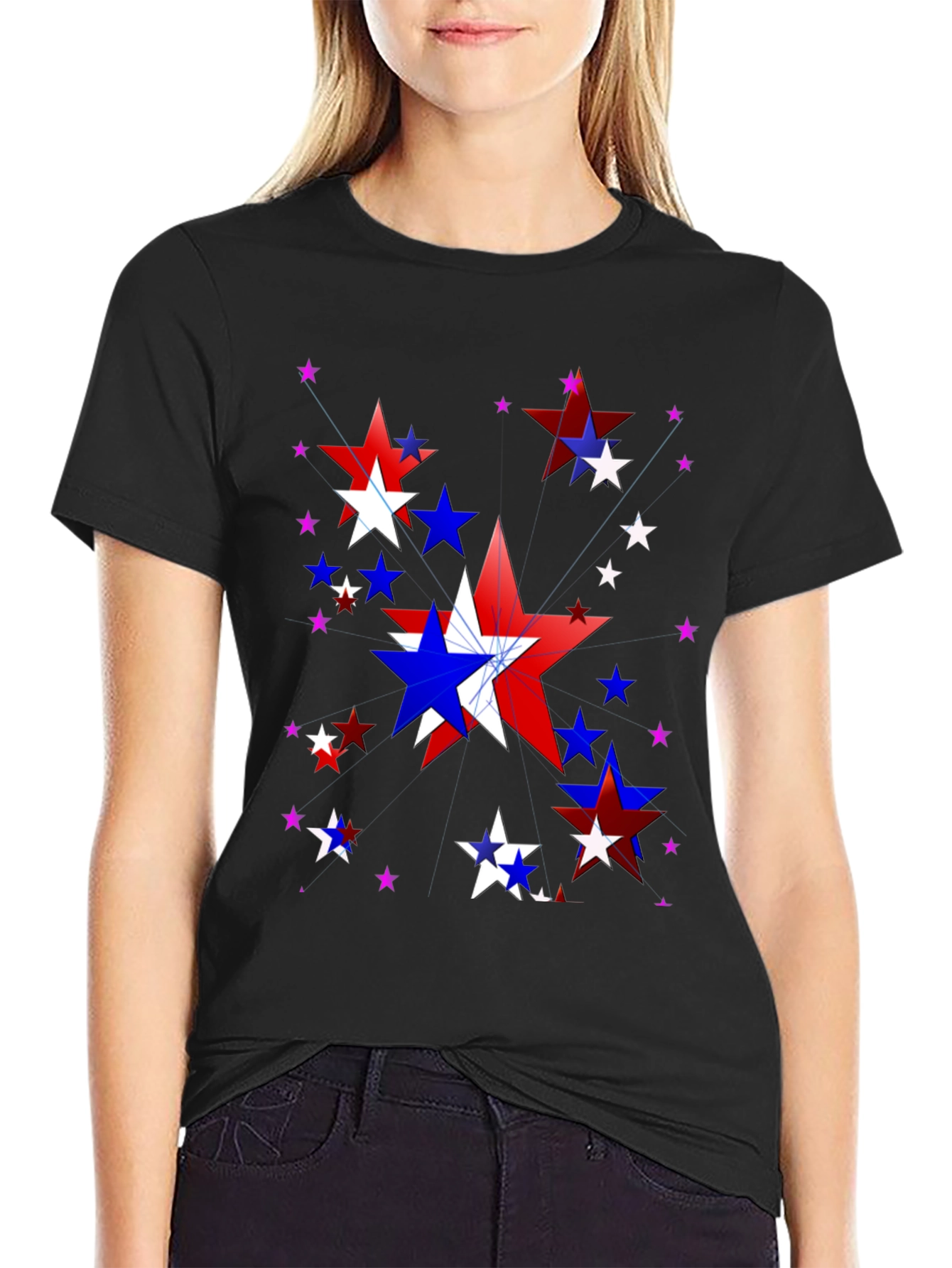 Patriotic Star T-Shirt - Red White and Blue