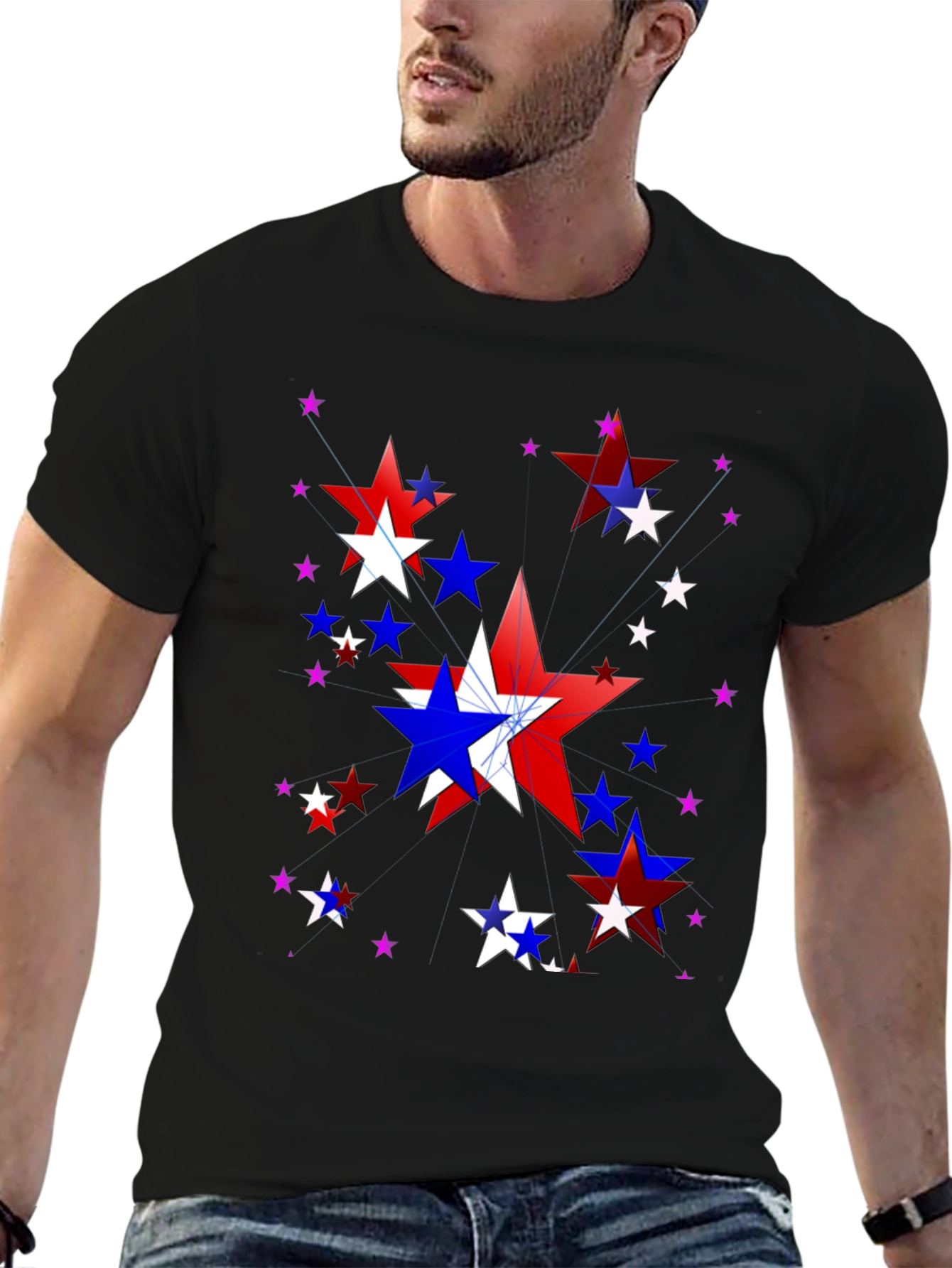 Patriotic Star T-Shirt - Red White and Blue