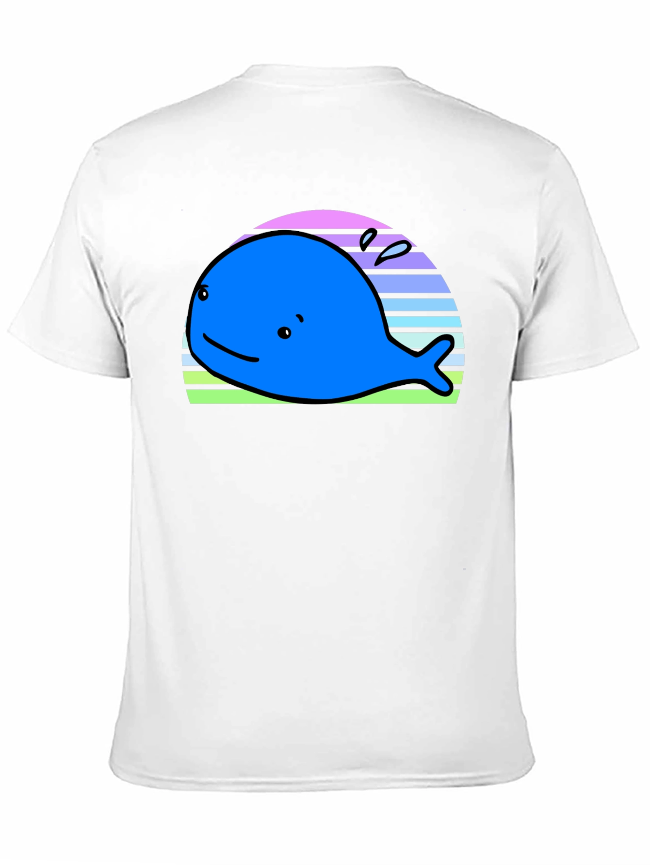 Cute Whale Graphic Tee - Black