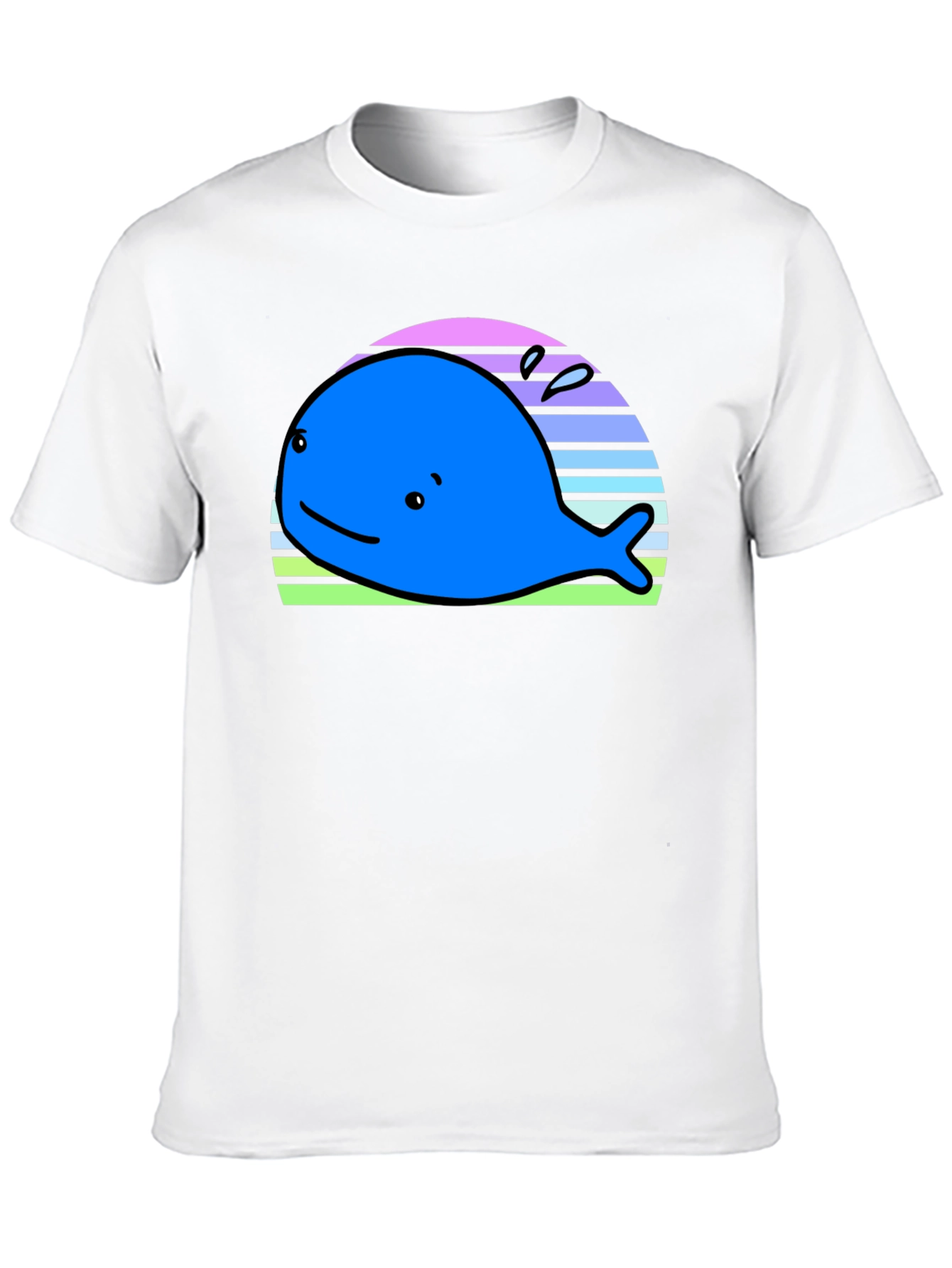 Cute Whale Graphic Tee - Black