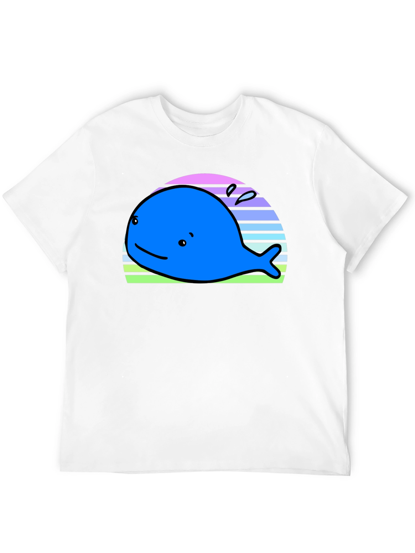 Cute Whale Graphic Tee - Black