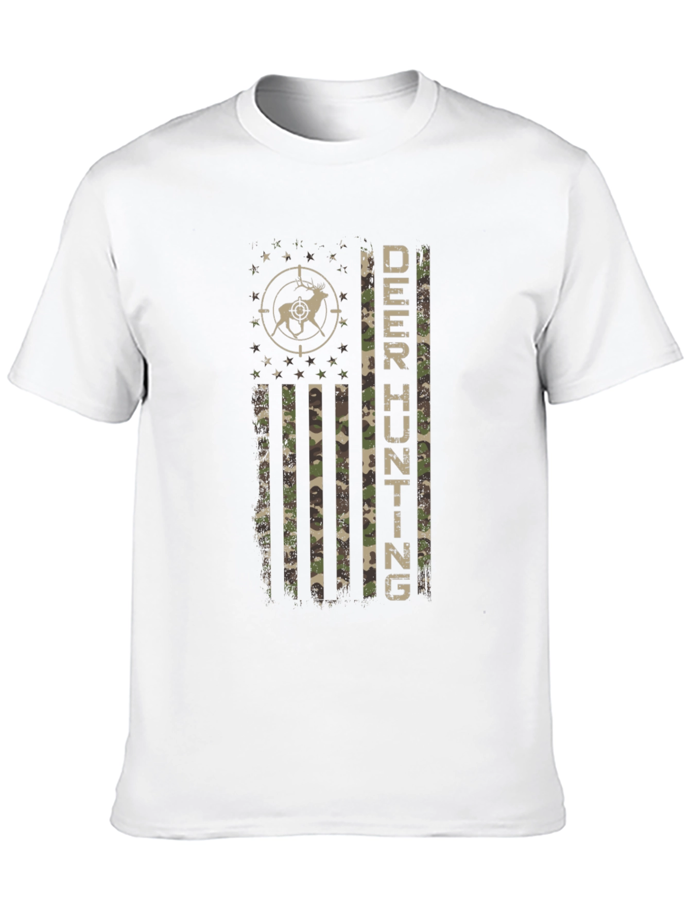Deer Hunting Camo Flag T-Shirt