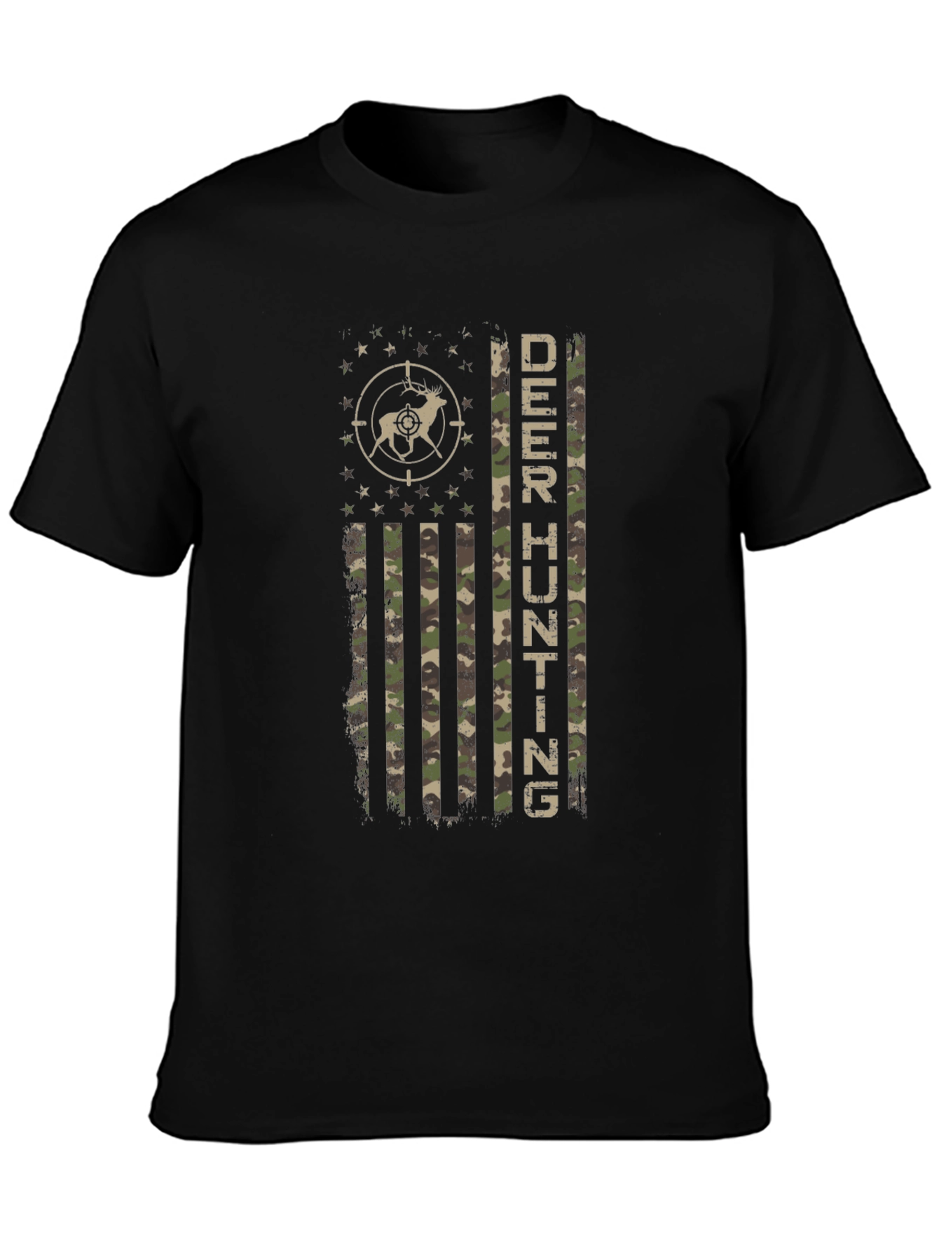 Deer Hunting Camo Flag T-Shirt
