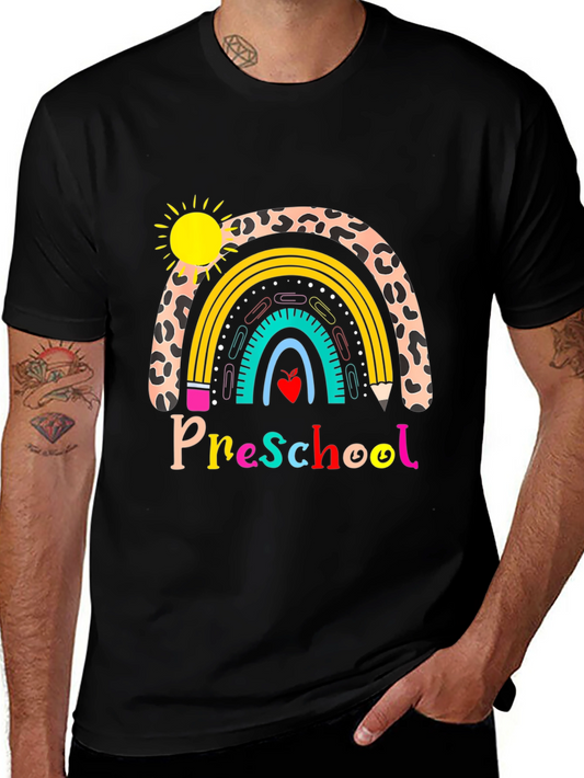 Preschool Teacher Rainbow Pencil T-Shirt