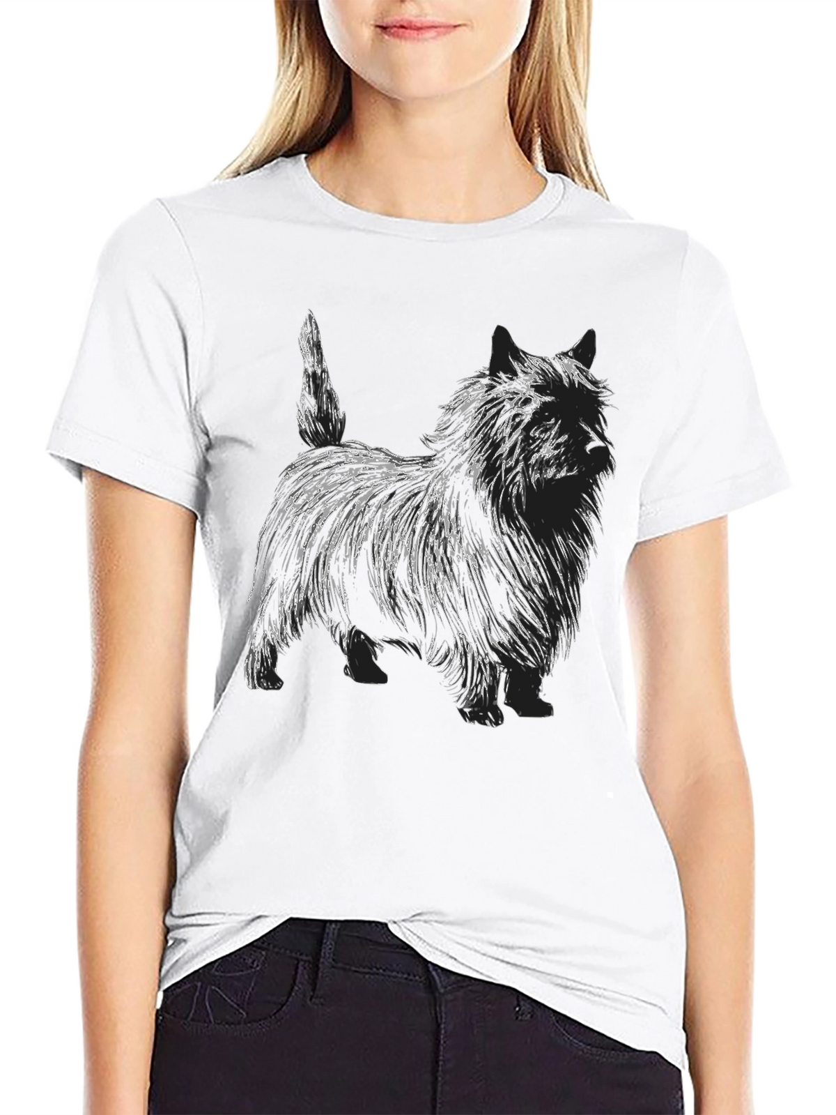 Dog Sketch Graphic T-Shirt - Unisex Black Tee