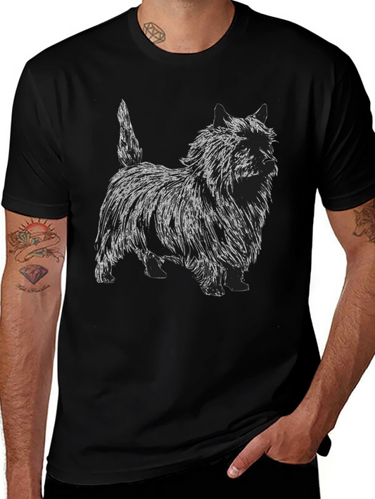 Dog Sketch Graphic T-Shirt - Unisex Black Tee