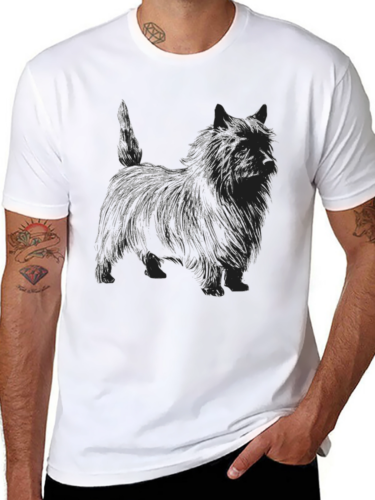 Dog Sketch Graphic T-Shirt - Unisex Black Tee